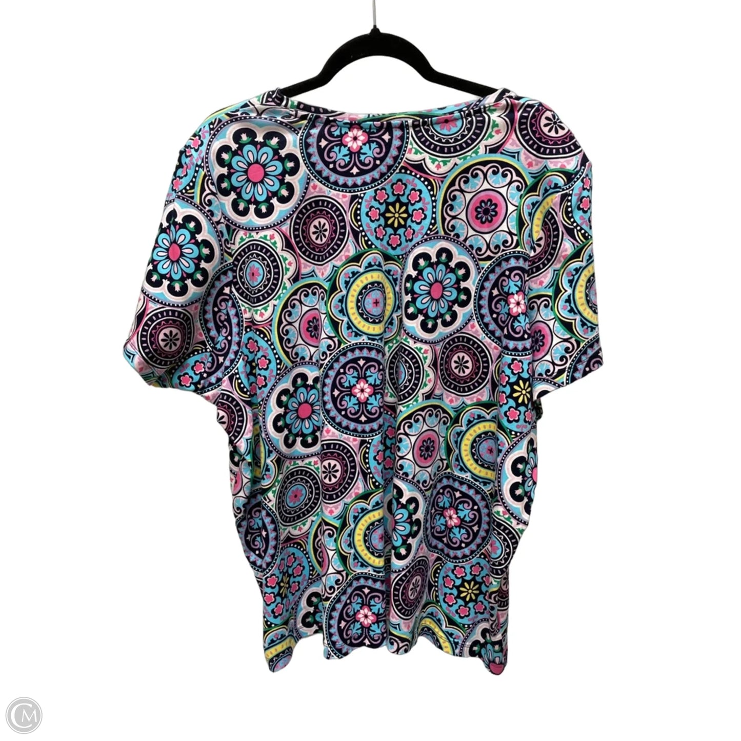 Top Short Sleeve By Kim Rogers In Geometric Pattern, Size: 3x