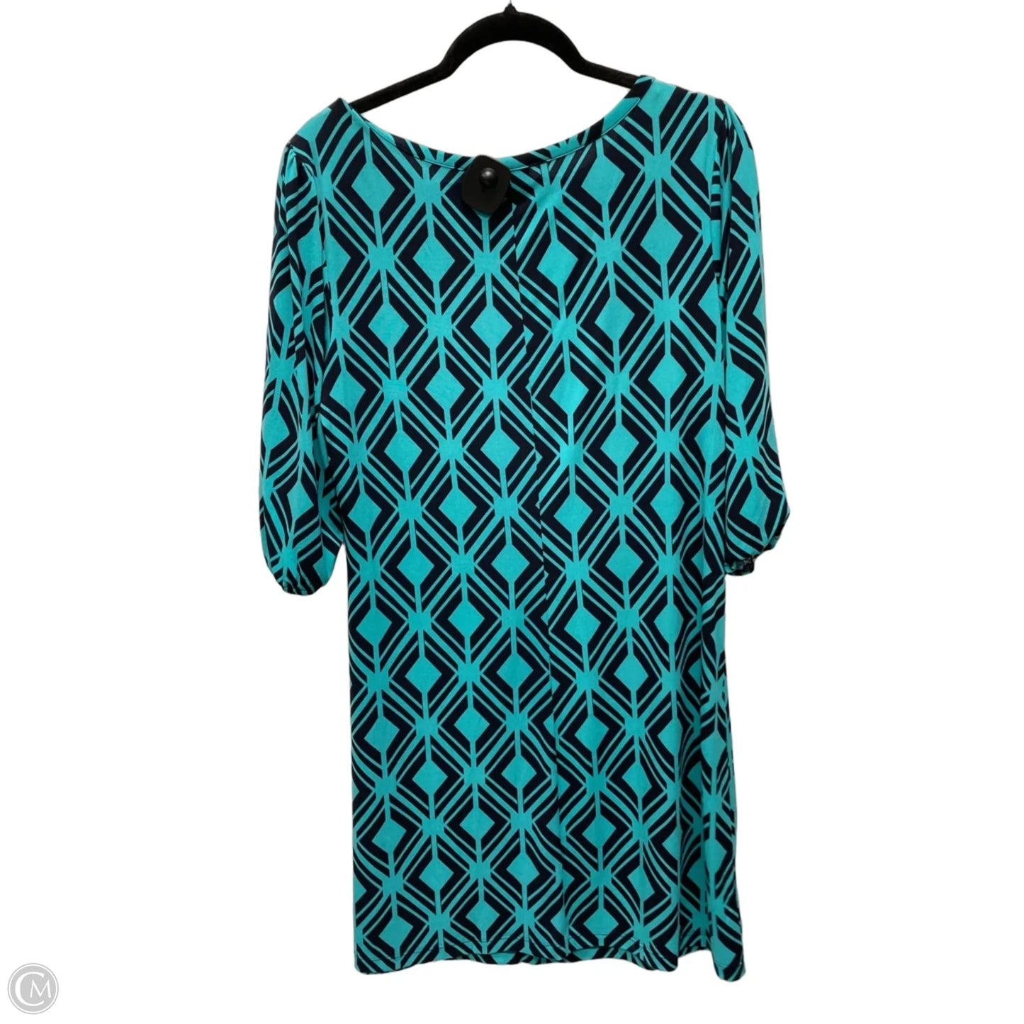 Dress Casual Short By Enfocus In Blue & Green, Size: L