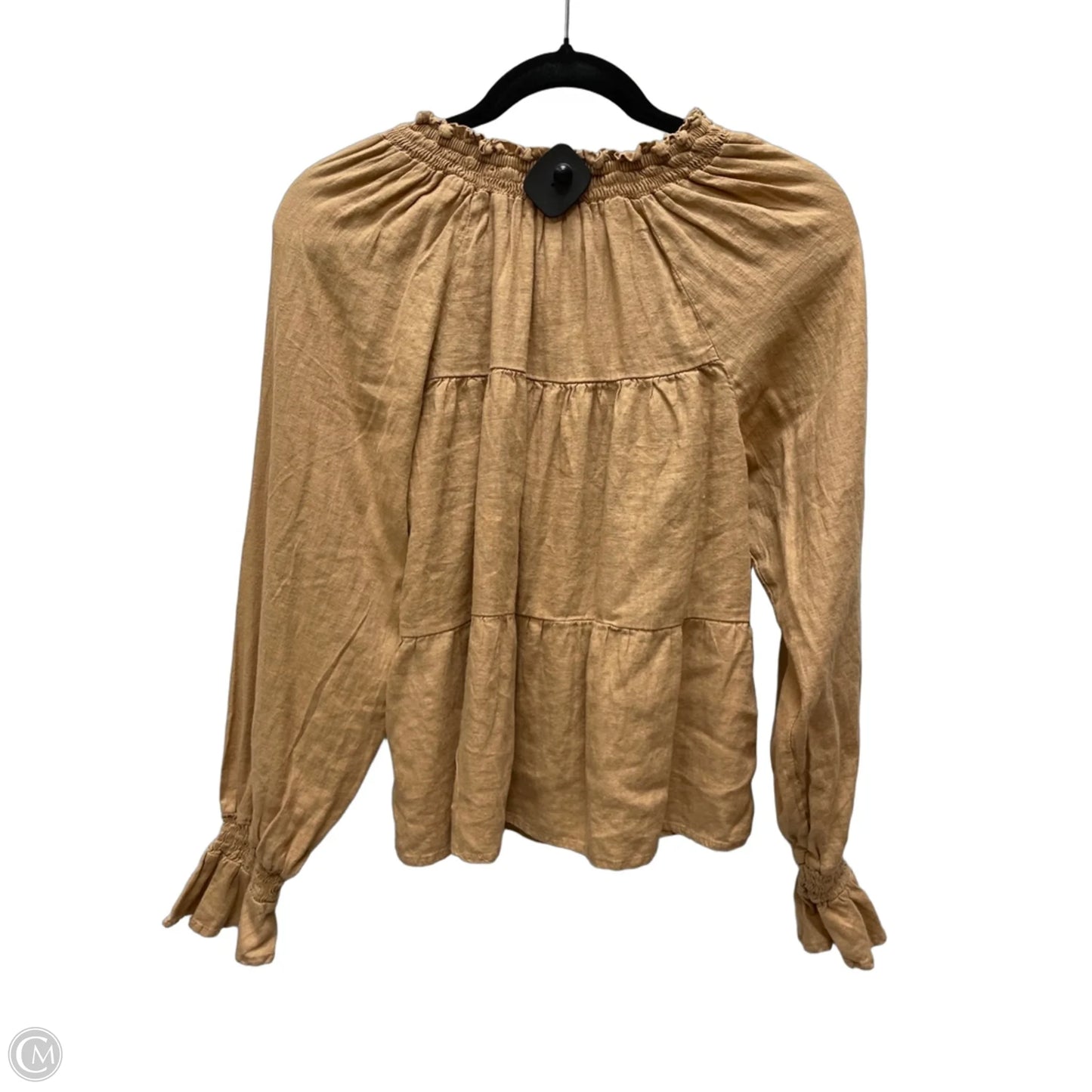 Top Long Sleeve By American Eagle In Tan, Size: S