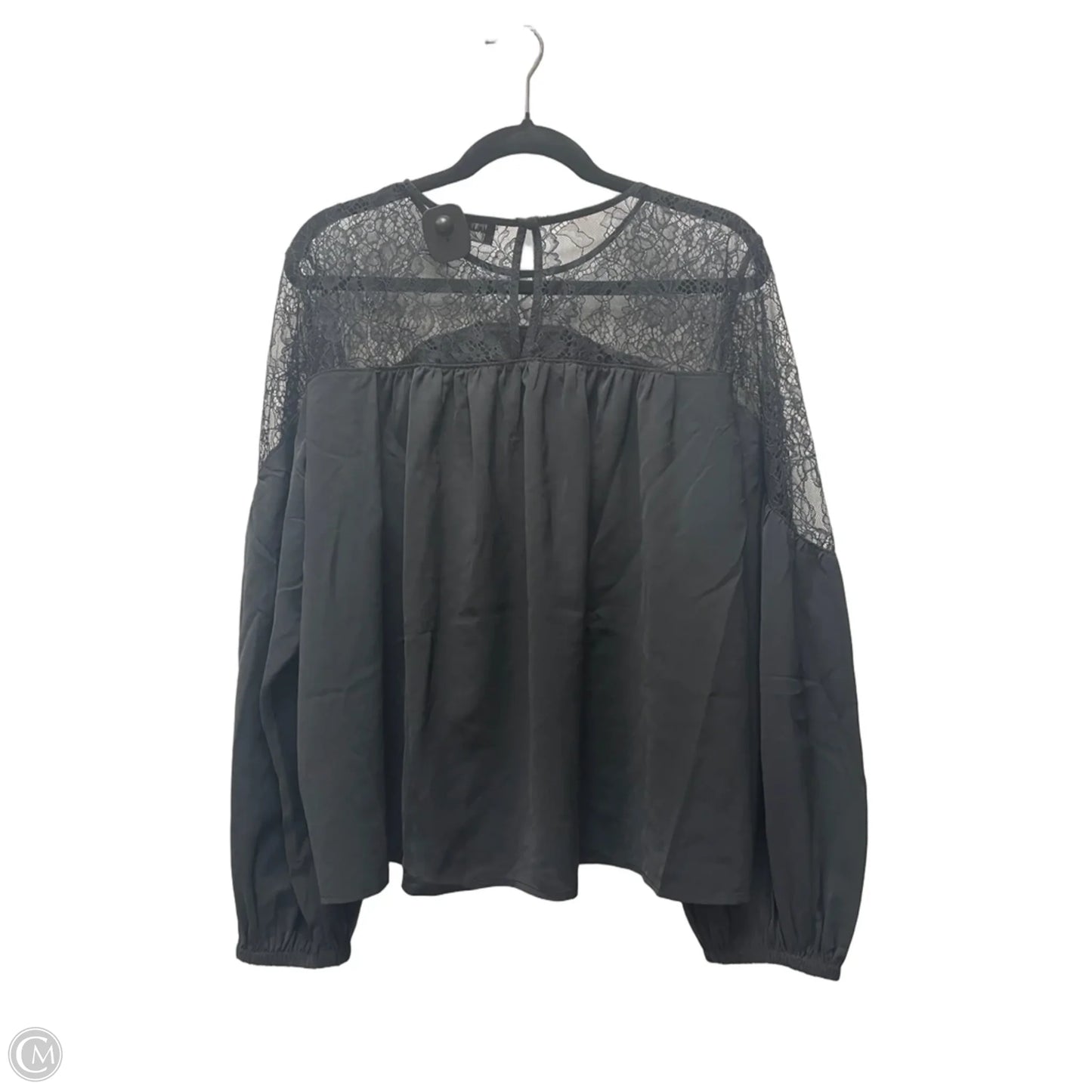 Top Long Sleeve Designer By Karl Lagerfeld In Black, Size: Xl