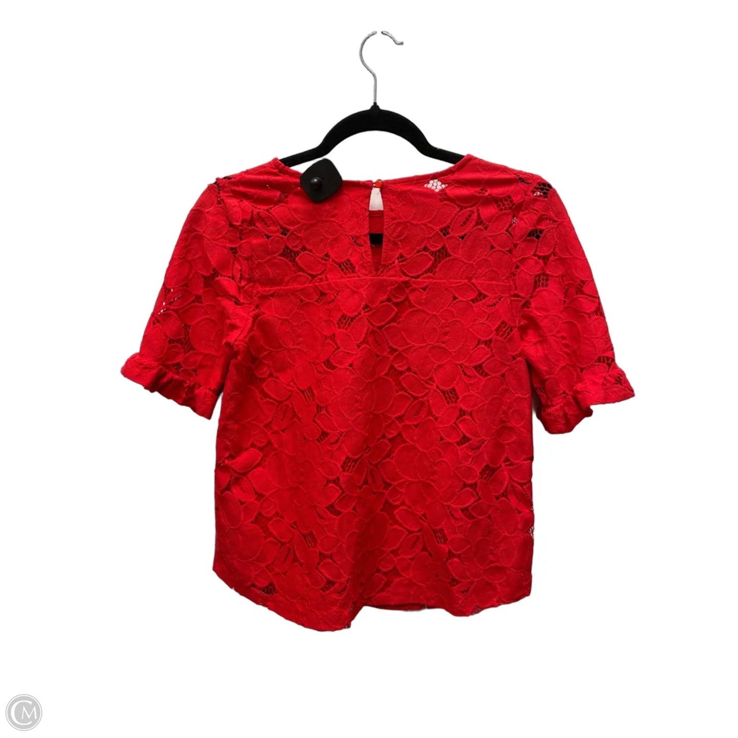 Blouse Short Sleeve By Monteau In Red, Size: S