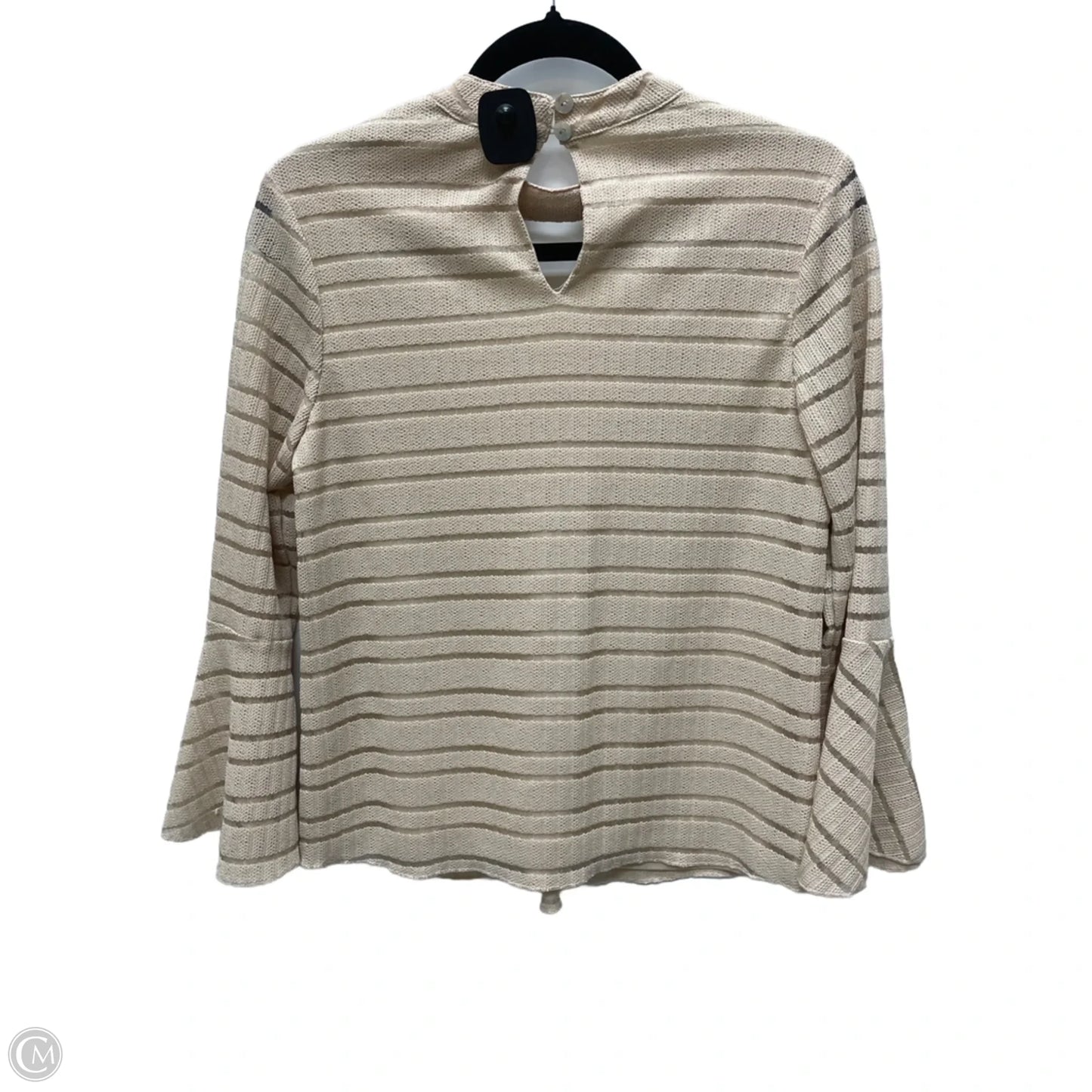Top Long Sleeve By Blu Pepper In Tan, Size: M