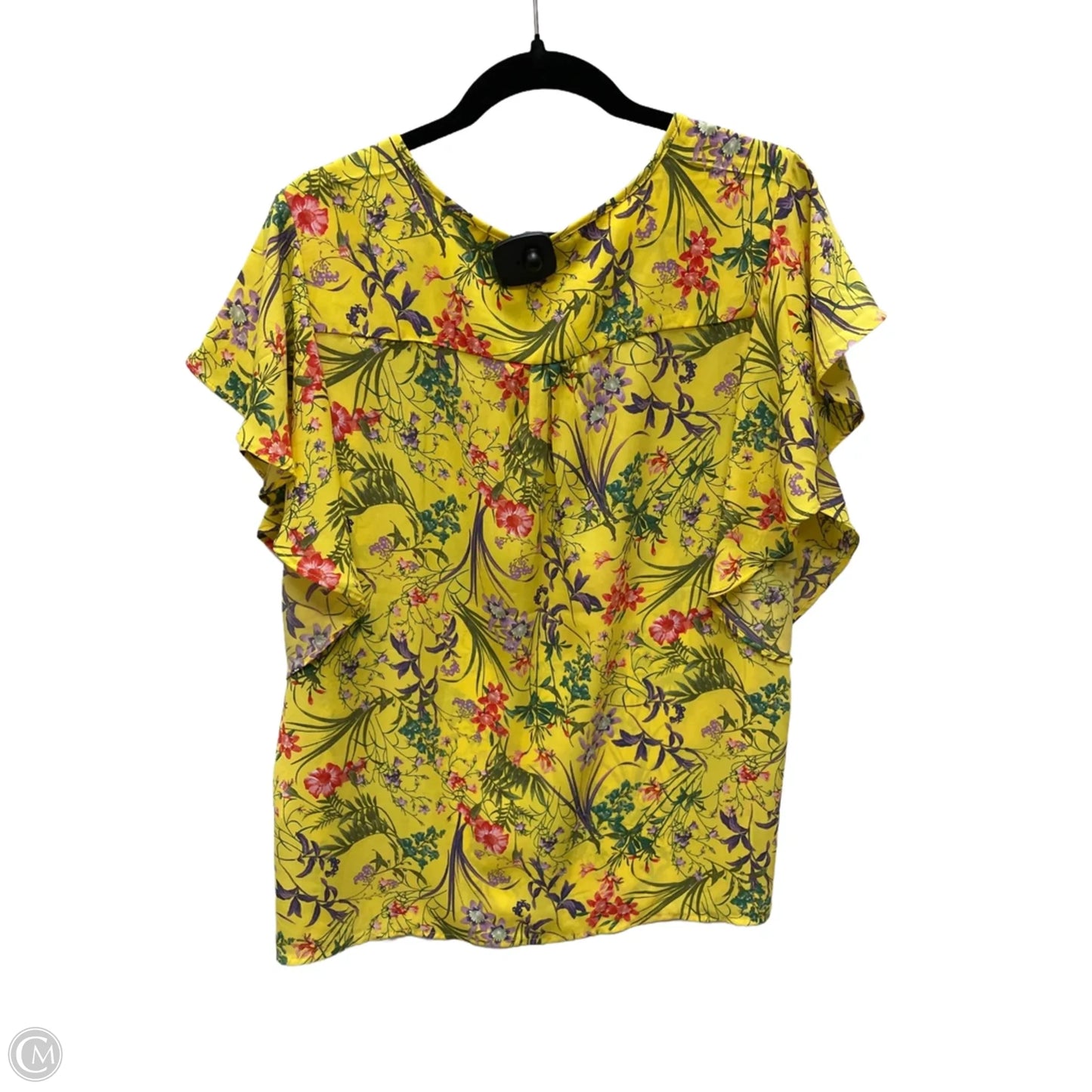 Blouse Short Sleeve By Counterparts In Floral Print, Size: L