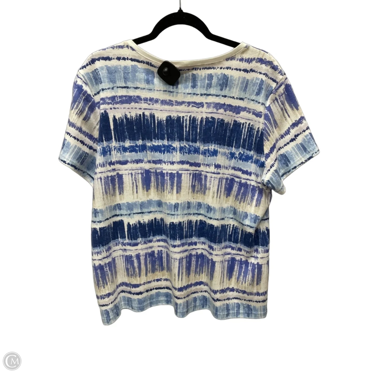 Top Short Sleeve By Karen Scott In Tie Dye Print, Size: 1x