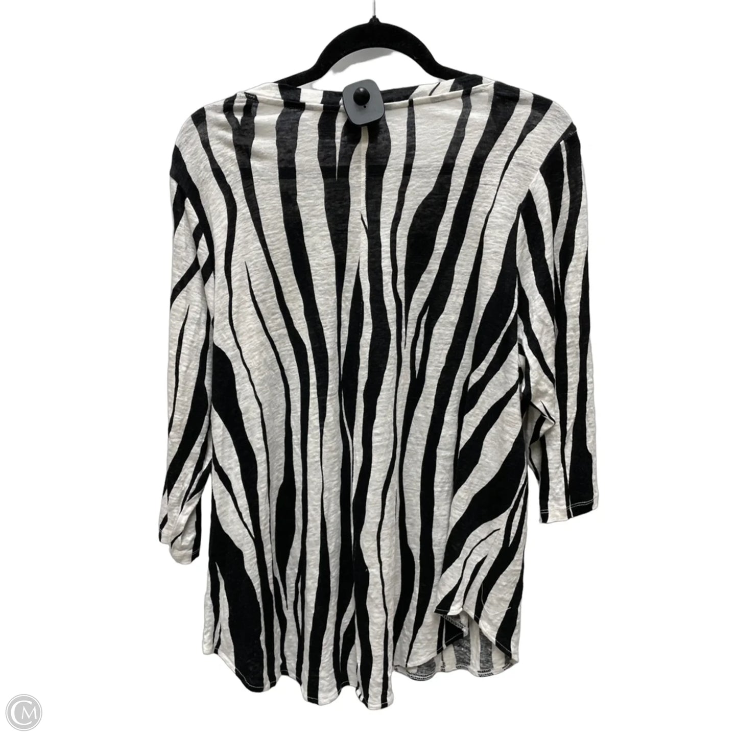 Top 3/4 Sleeve By Rachel Zoe In Zebra Print, Size: 1x