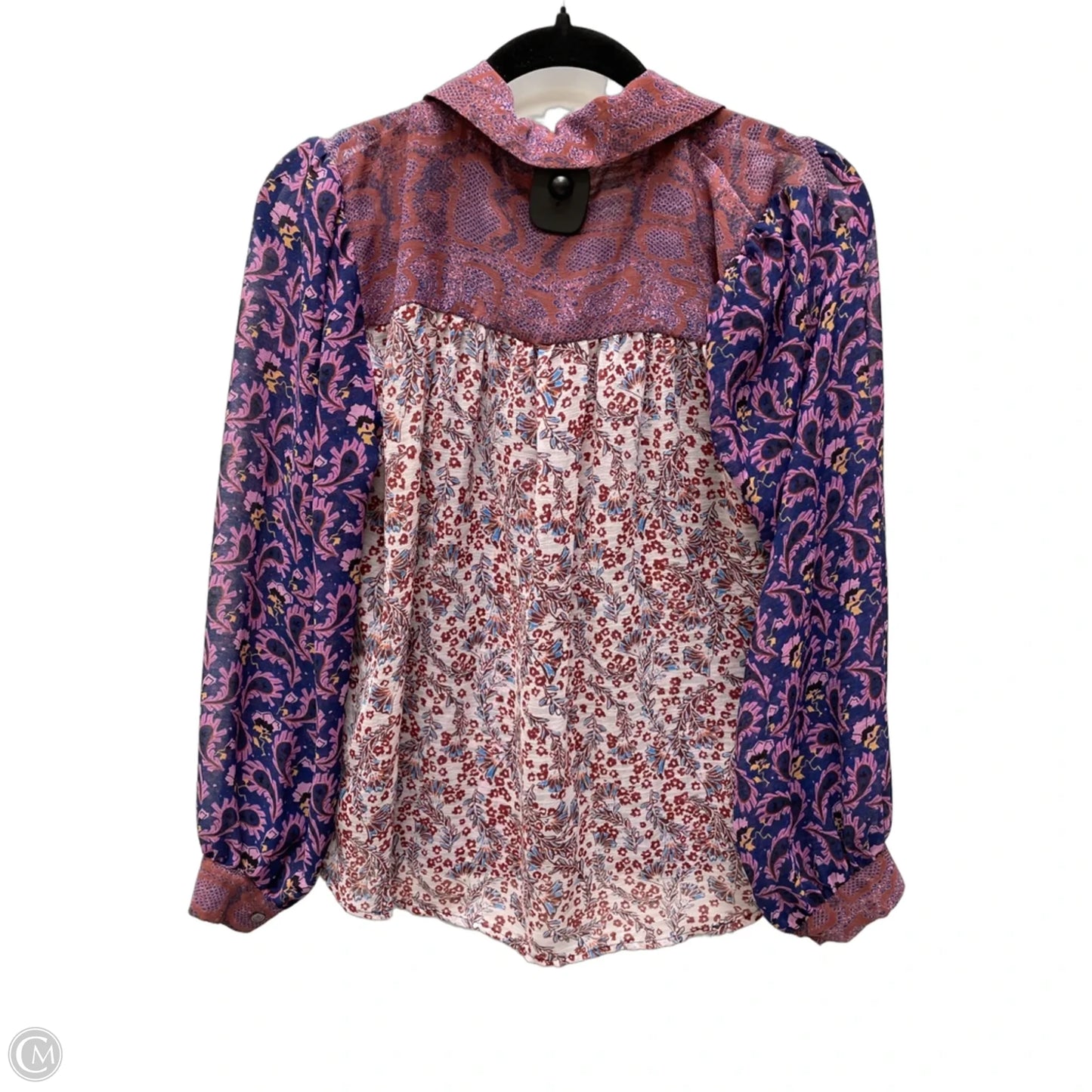 Blouse Long Sleeve By Chelsea And Theodore In Floral Print, Size: S