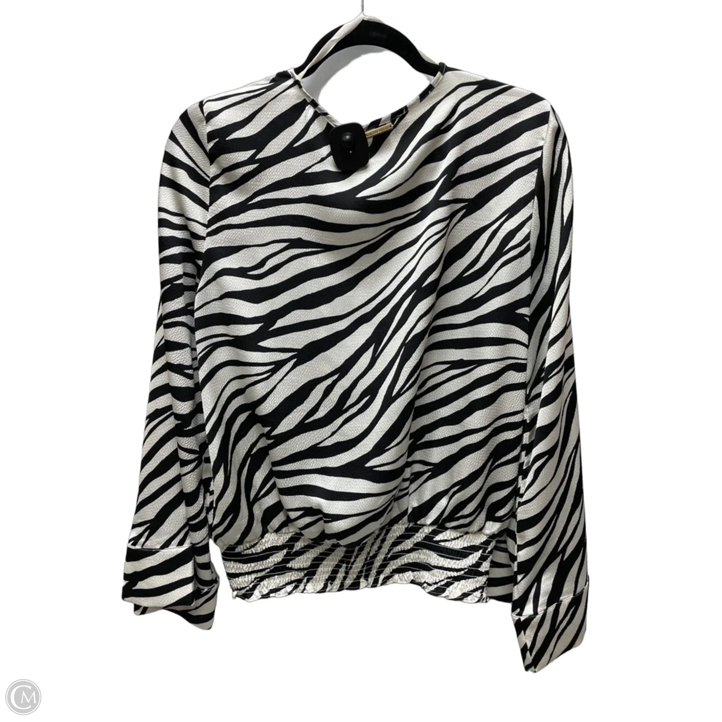 Blouse Long Sleeve By Michael By Michael Kors In Zebra Print, Size: L
