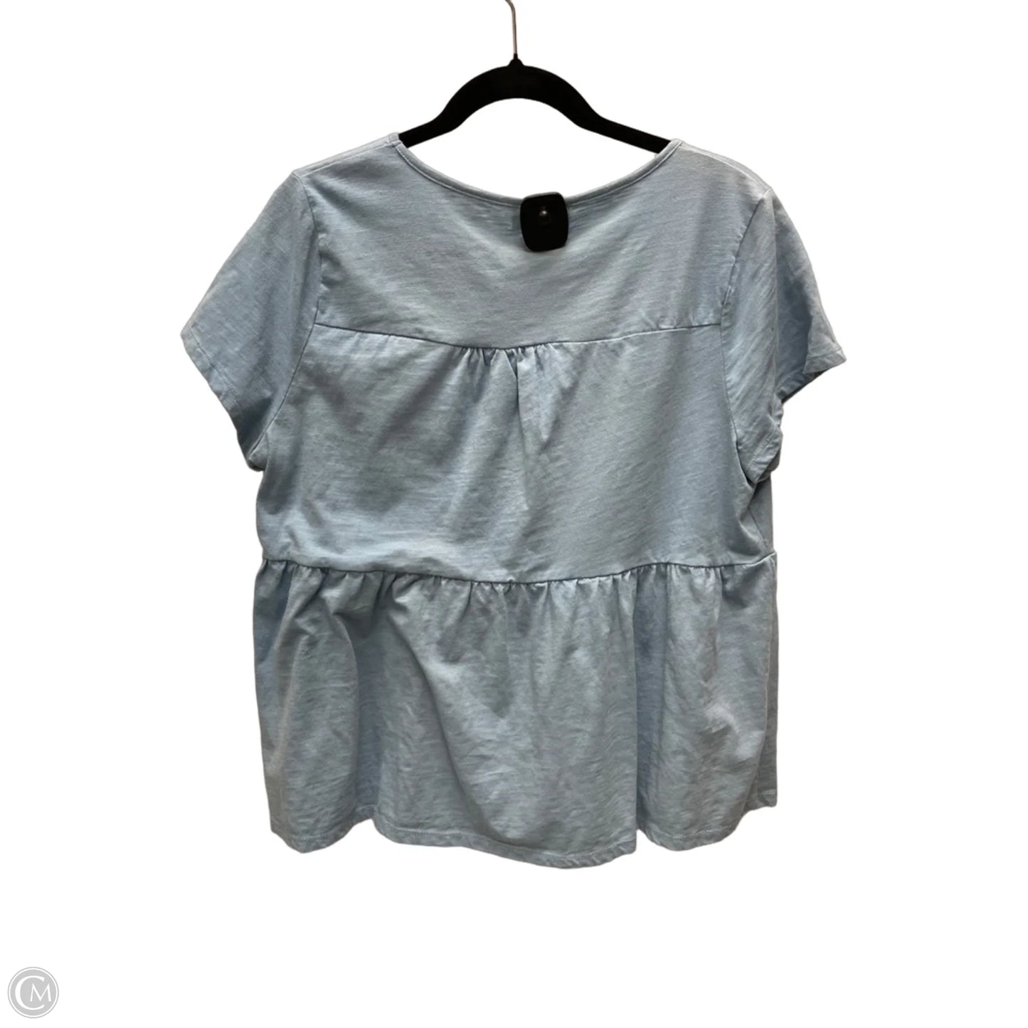 Top Short Sleeve By Cece In Blue, Size: L
