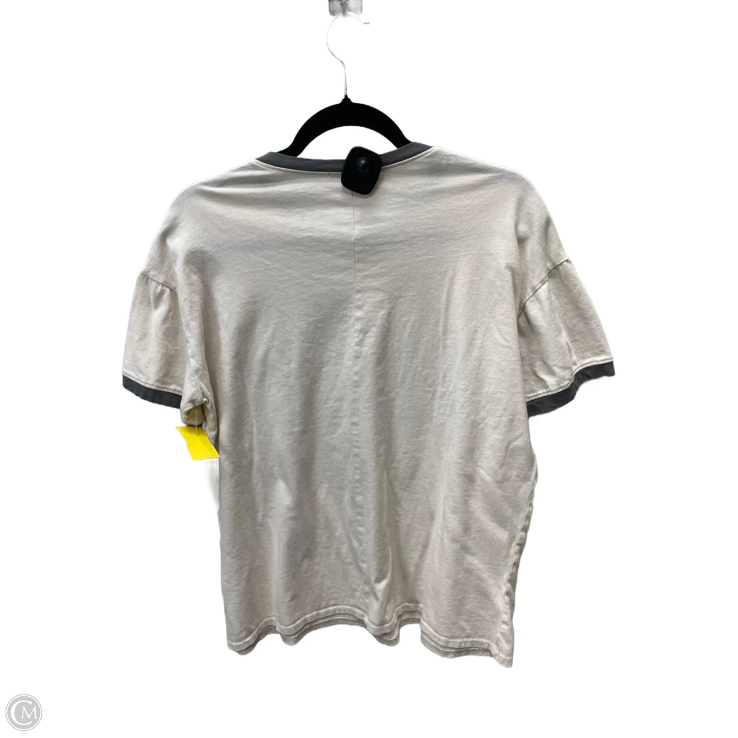 Top Short Sleeve Basic By Tres Bien In Cream & Grey, Size: M