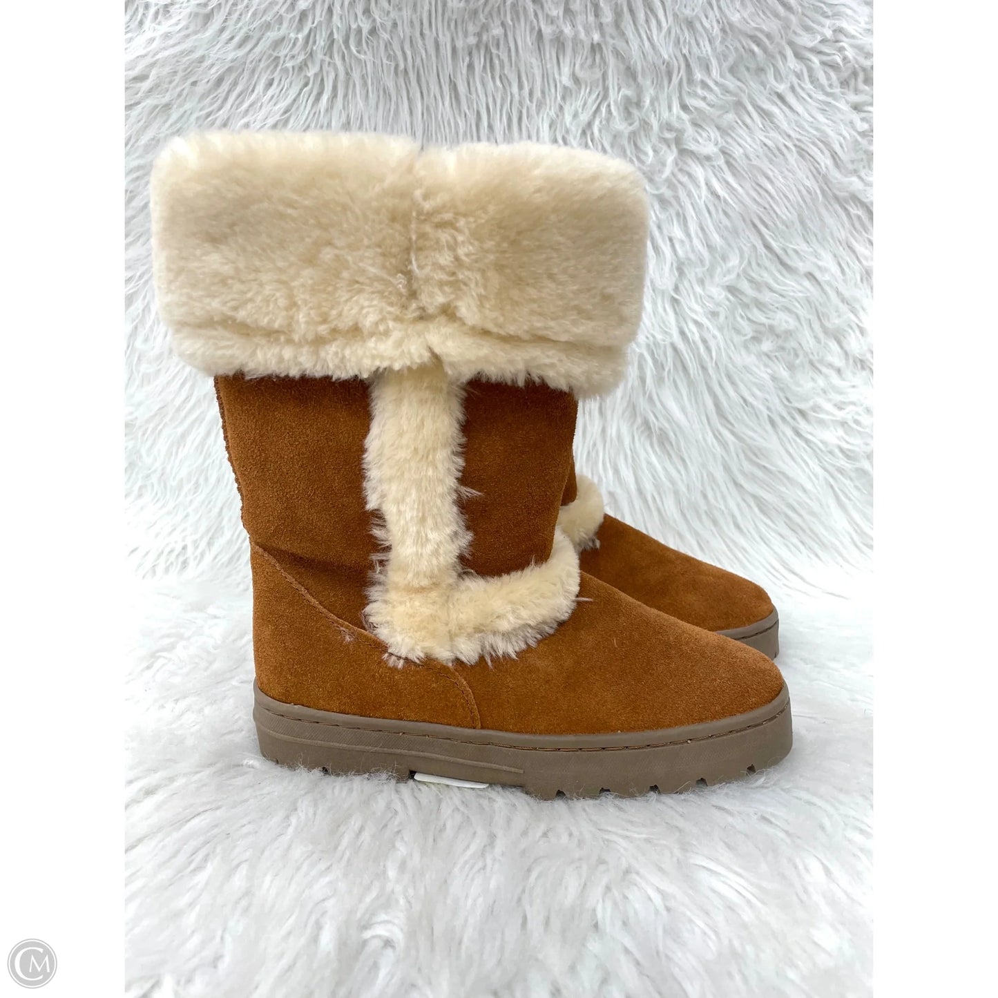 Boots Snow By Style And Company In Brown & Cream, Size: 6