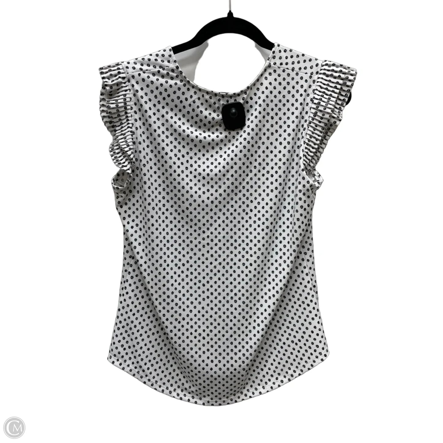 Blouse Short Sleeve By Adrianna Papell In Polkadot Pattern, Size: M