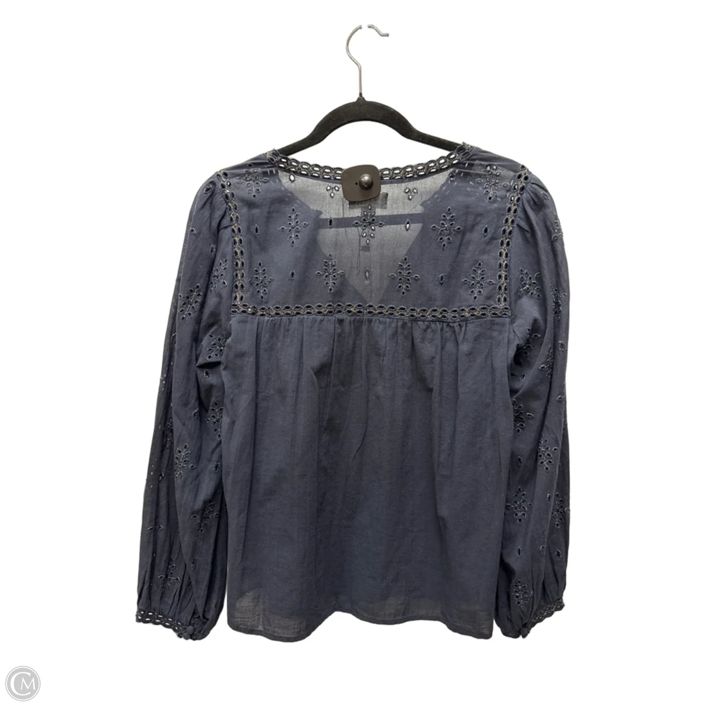 Blouse Long Sleeve By Velvet By Graham & Spencer In Navy, Size: S