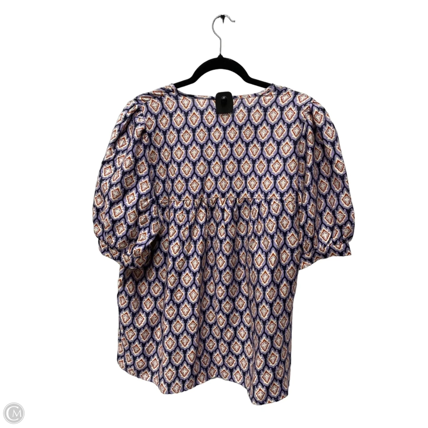 Top Short Sleeve By Prettygarden In Geometric Pattern, Size: L