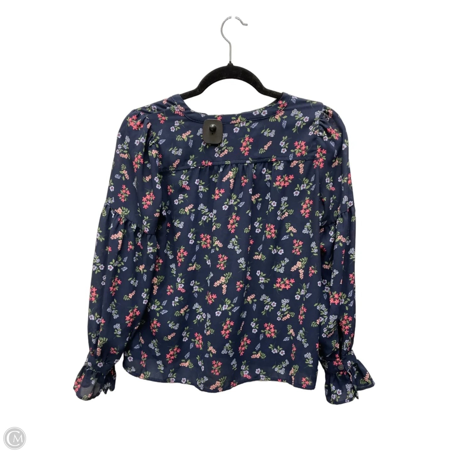 Blouse Long Sleeve By Loft In Floral Print, Size: Xs