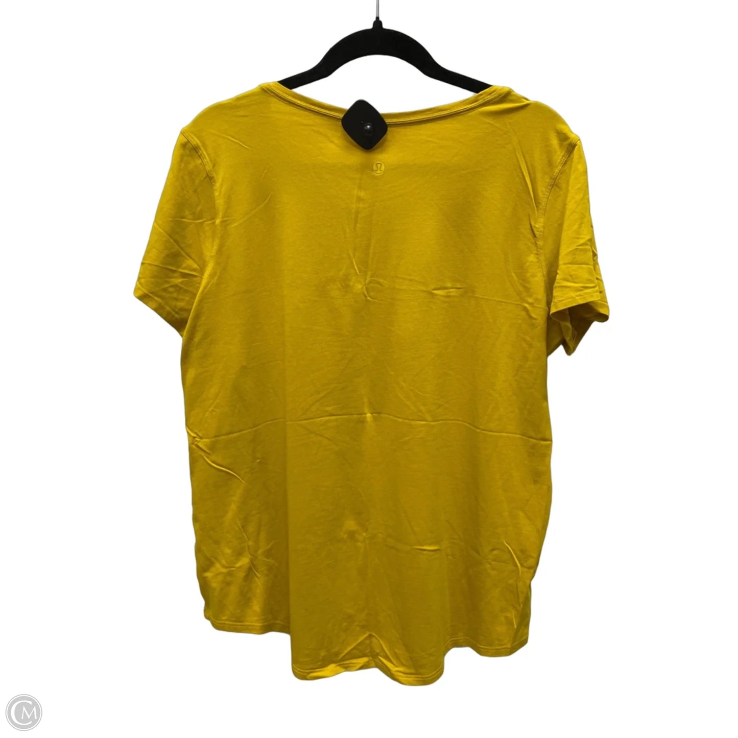 Athletic Top Short Sleeve By Lululemon In Yellow, Size: L
