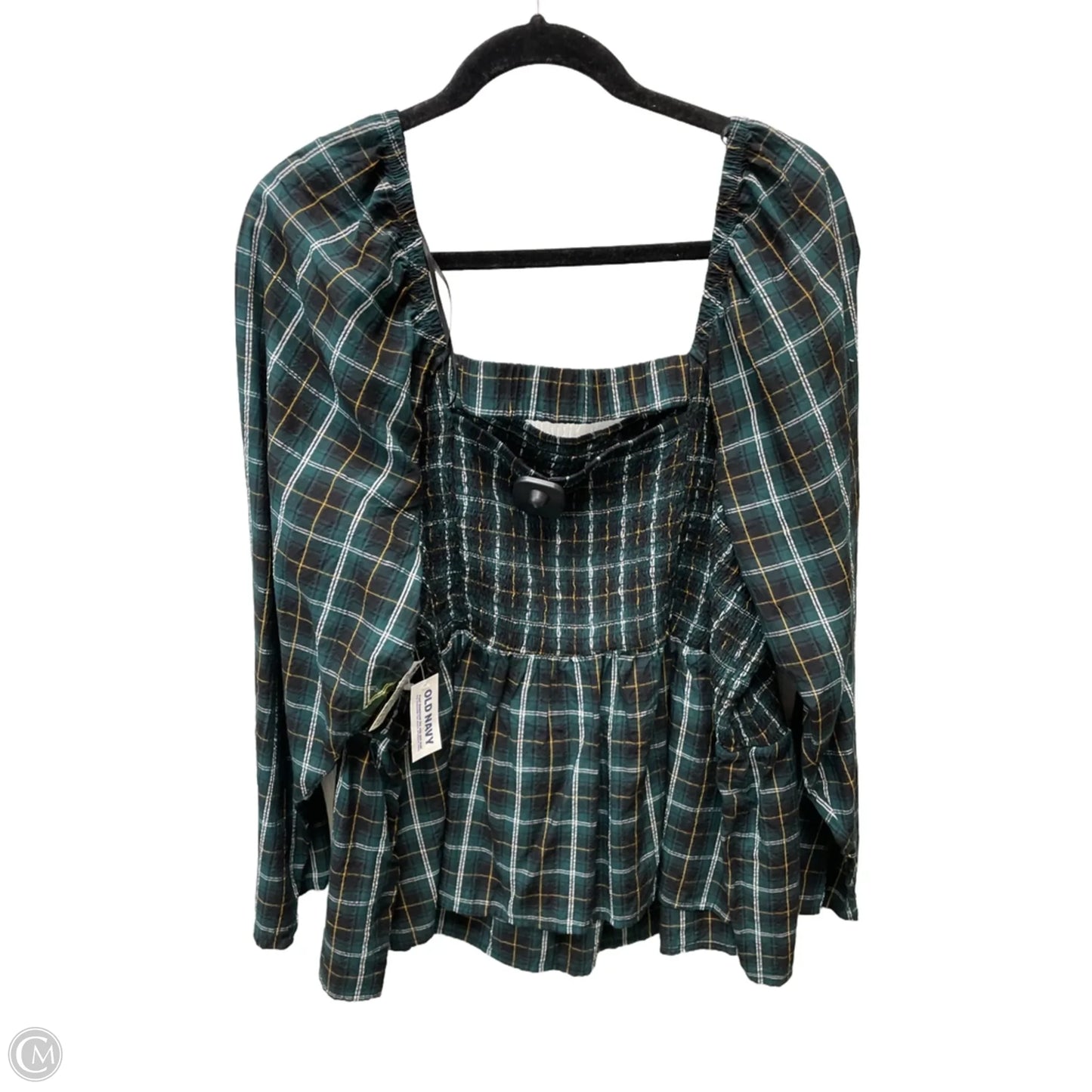 Top Long Sleeve By Old Navy In Plaid Pattern, Size: 3x