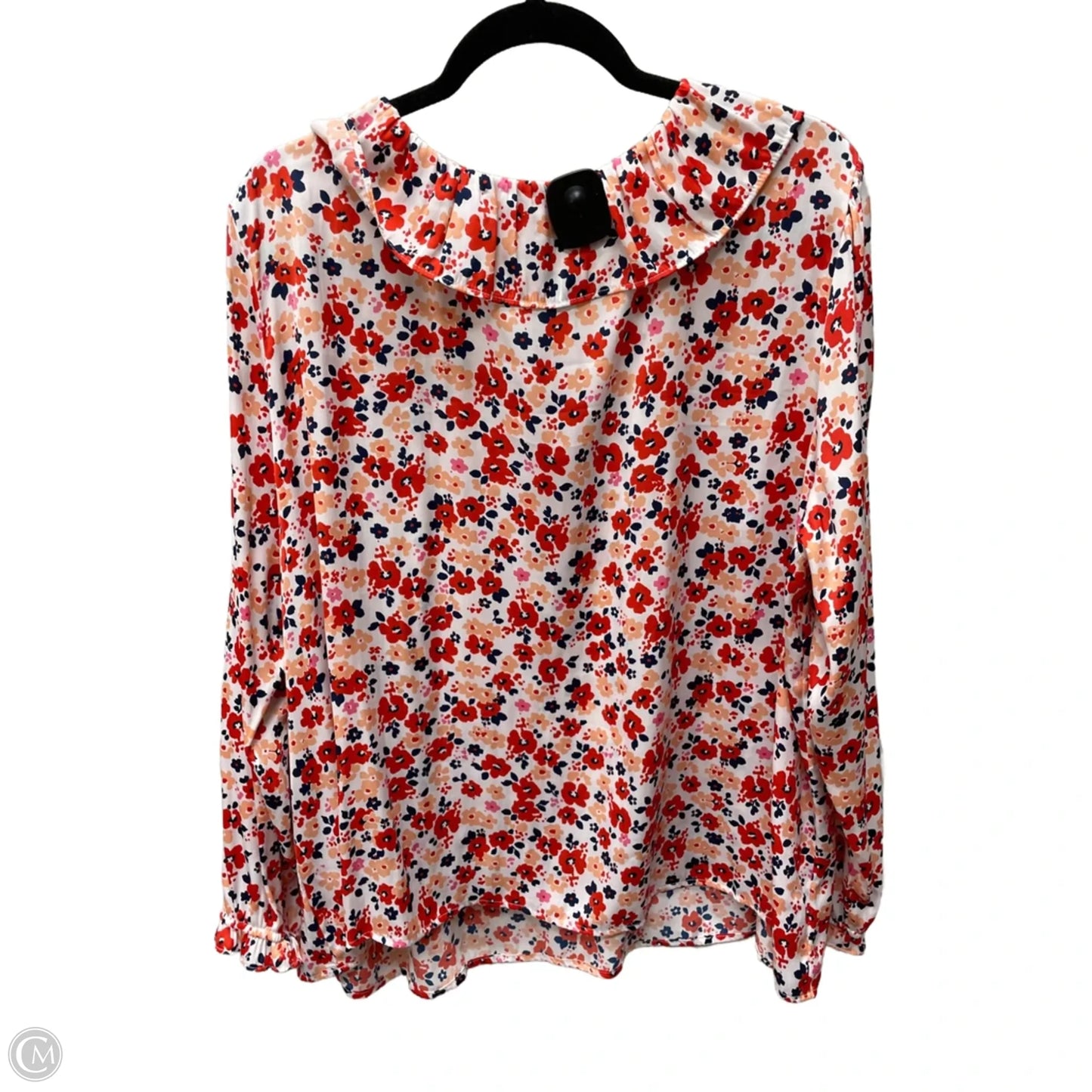 Blouse Long Sleeve By Croft And Barrow In Floral Print, Size: 2x