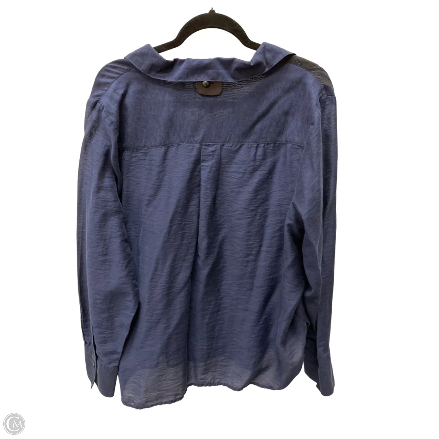 Top Long Sleeve By Worthington In Navy, Size: 2x