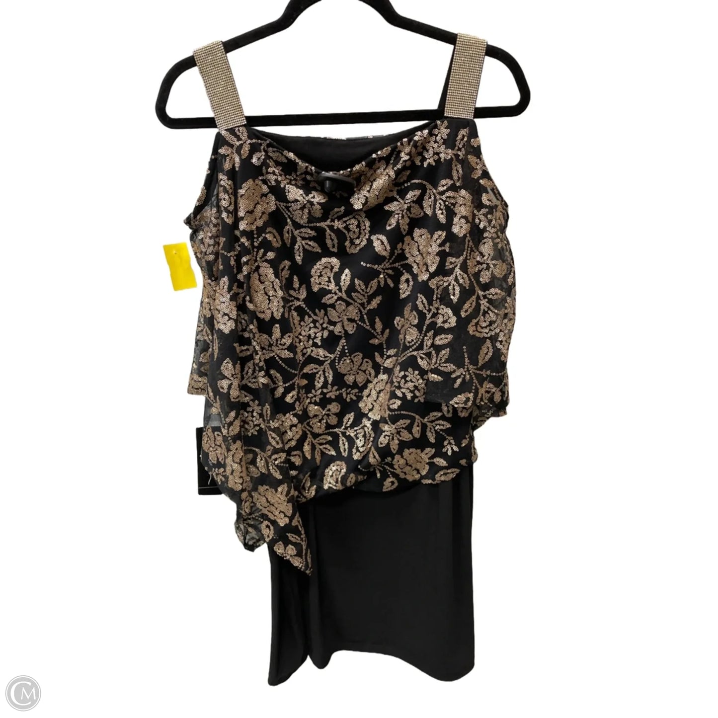 Dress Casual Short By Clothes Mentor In Black & Gold, Size: L