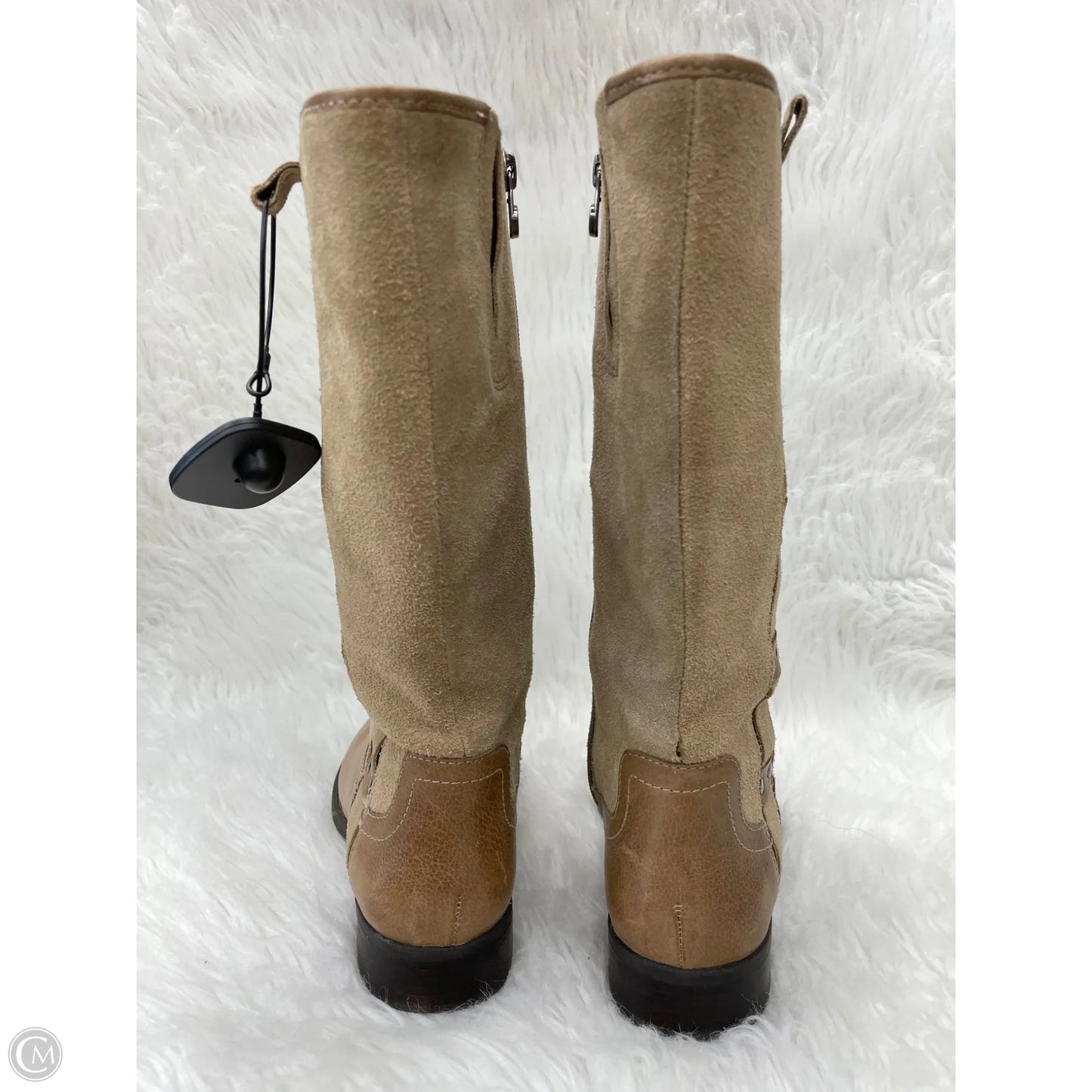 Boots Mid-calf Heels By Nurture In Brown & Tan, Size: 7.5