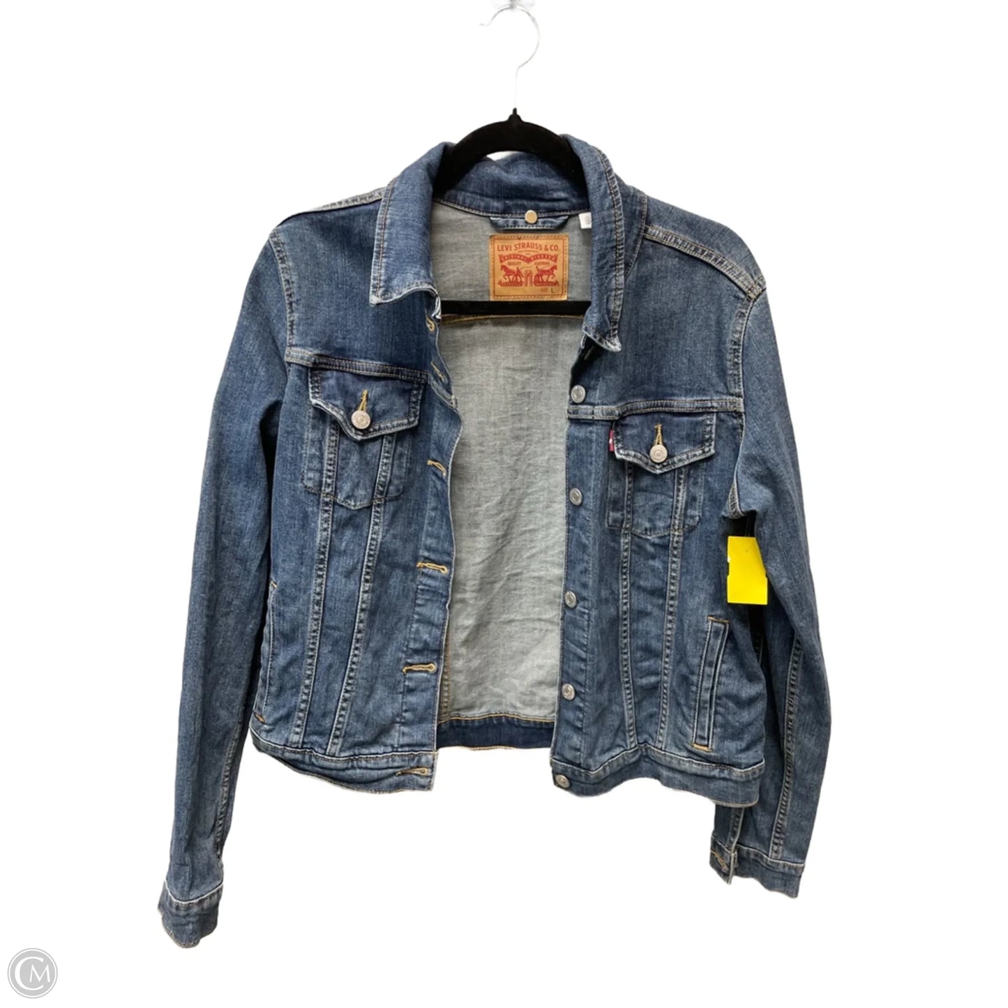 Jacket Denim By Levis In Blue Denim, Size: L