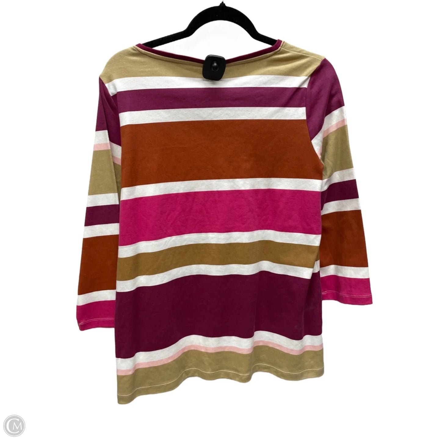 Top Long Sleeve By Kim Rogers In Striped Pattern, Size: M