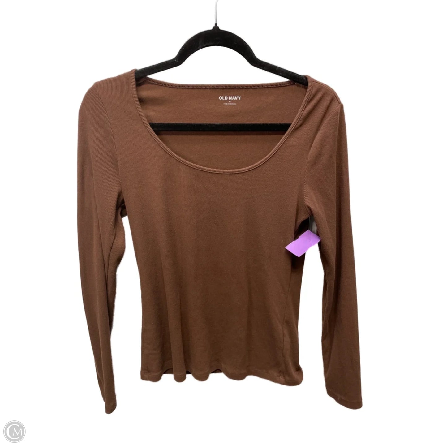 Top Long Sleeve By Old Navy In Brown, Size: M