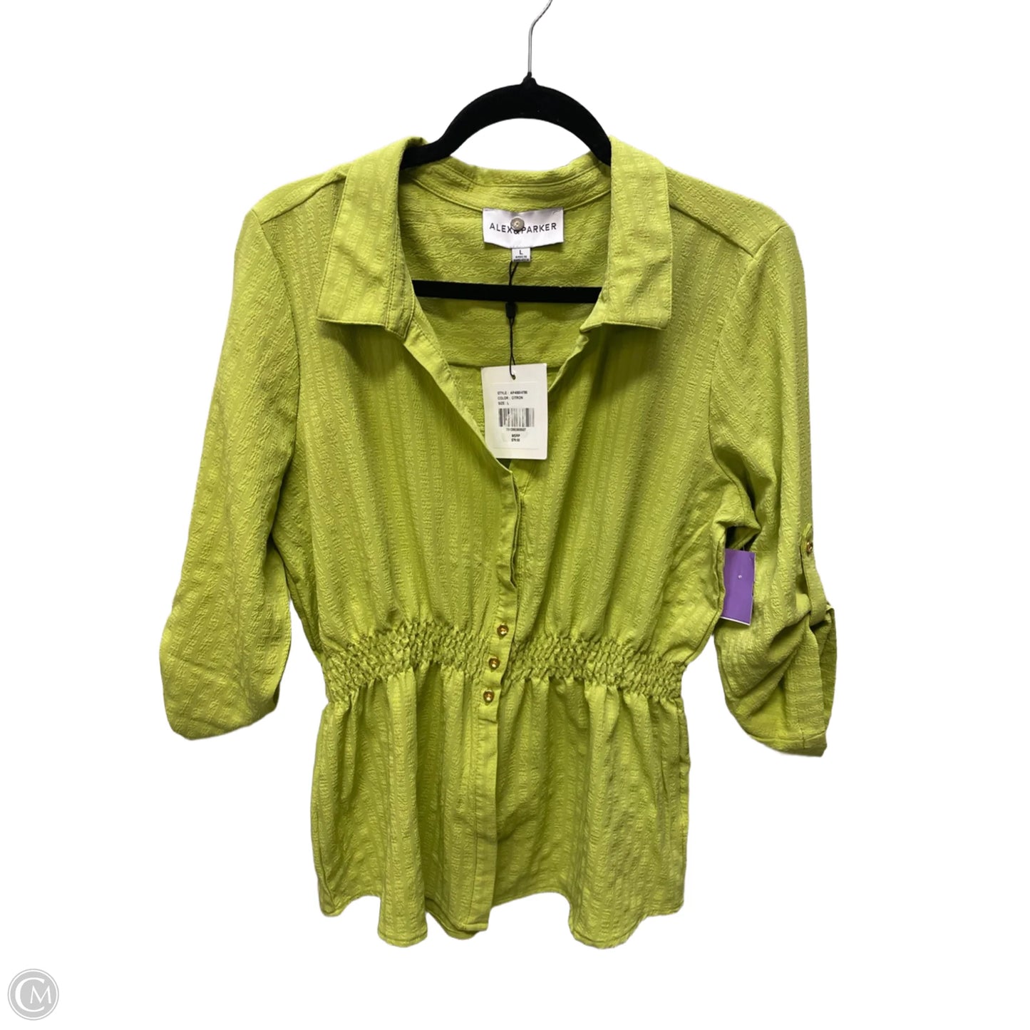 Top 3/4 Sleeve By Clothes Mentor In Green, Size: L
