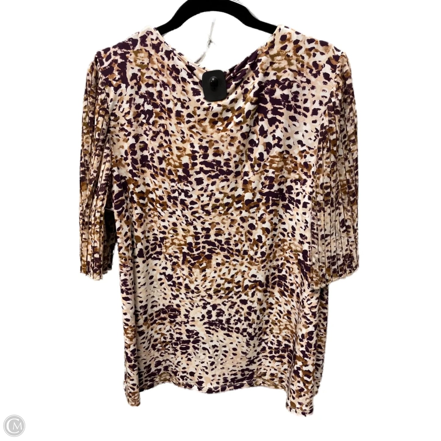 Top Short Sleeve By Calvin Klein In Cream & Purple, Size: 1x