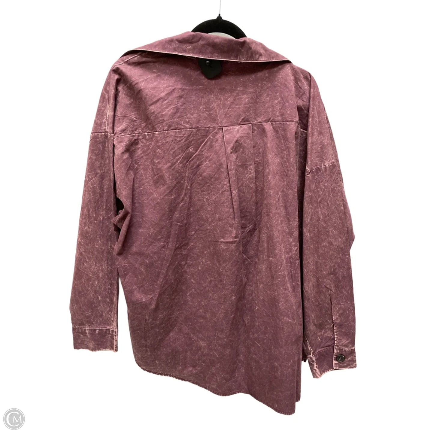 Jacket Shirt By Zenana In Purple, Size: 3x