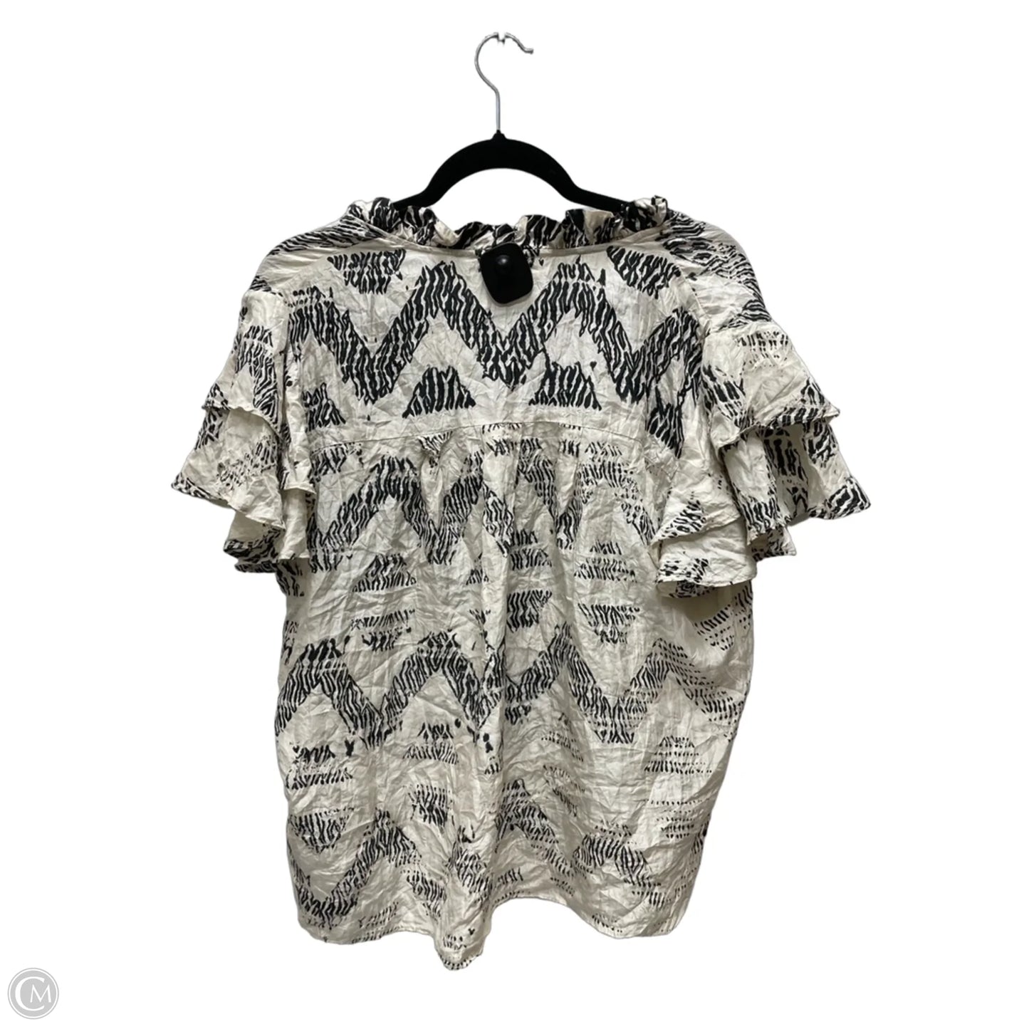 Top Short Sleeve By Joie In Black & Cream, Size: M