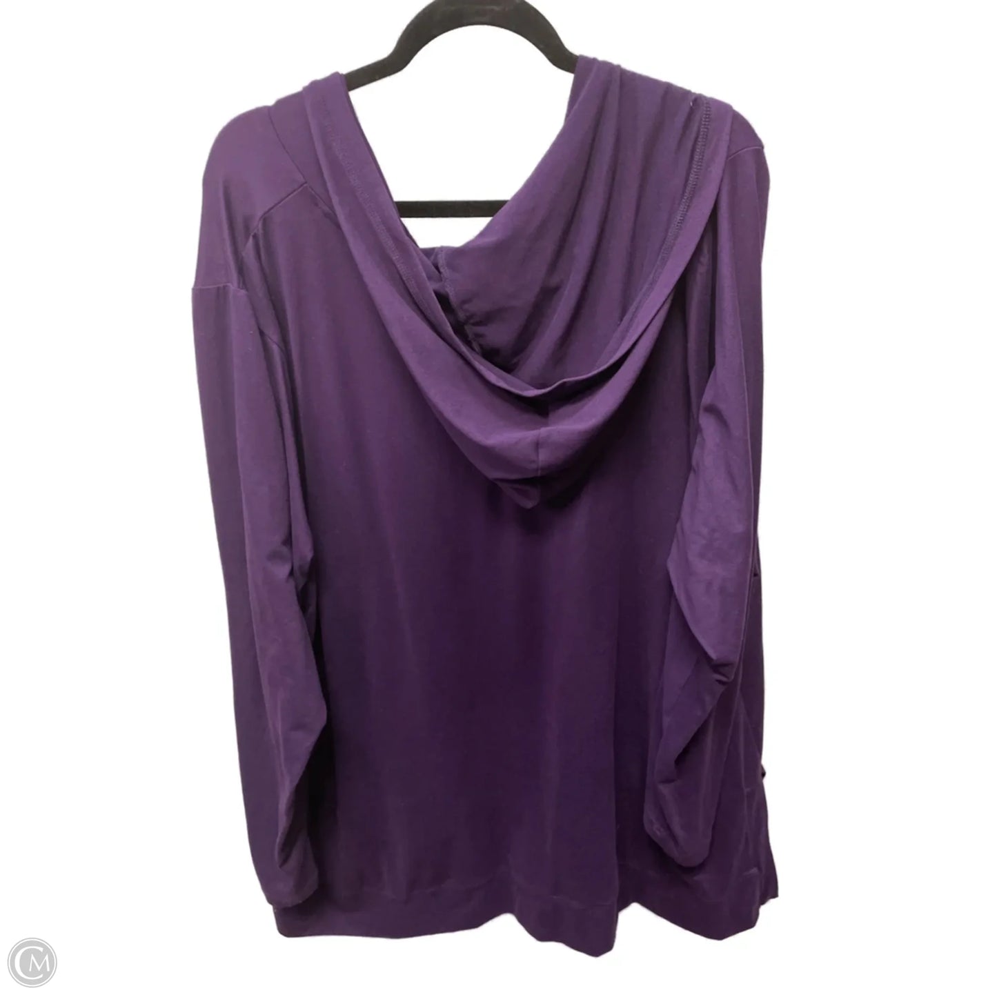 Athletic Top Long Sleeve Hoodie By Livi Active In Purple, Size: 4x