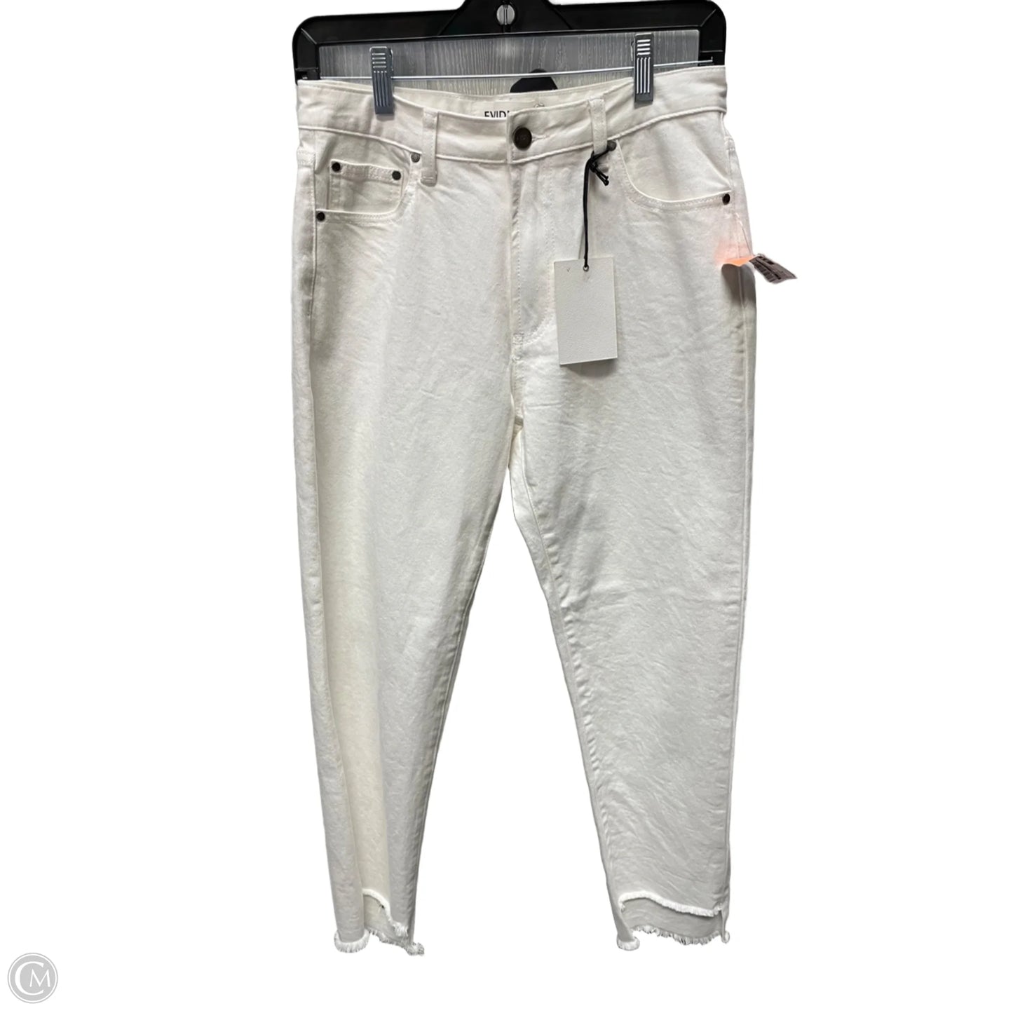 Jeans Cropped By Evidnt In White Denim, Size: 4