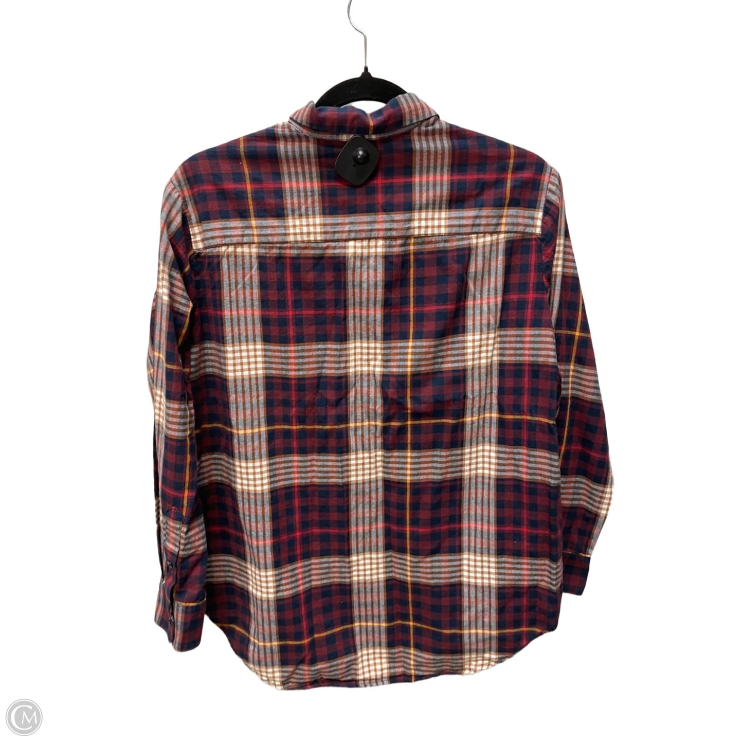 Top Long Sleeve By Madewell In Plaid Pattern, Size: S
