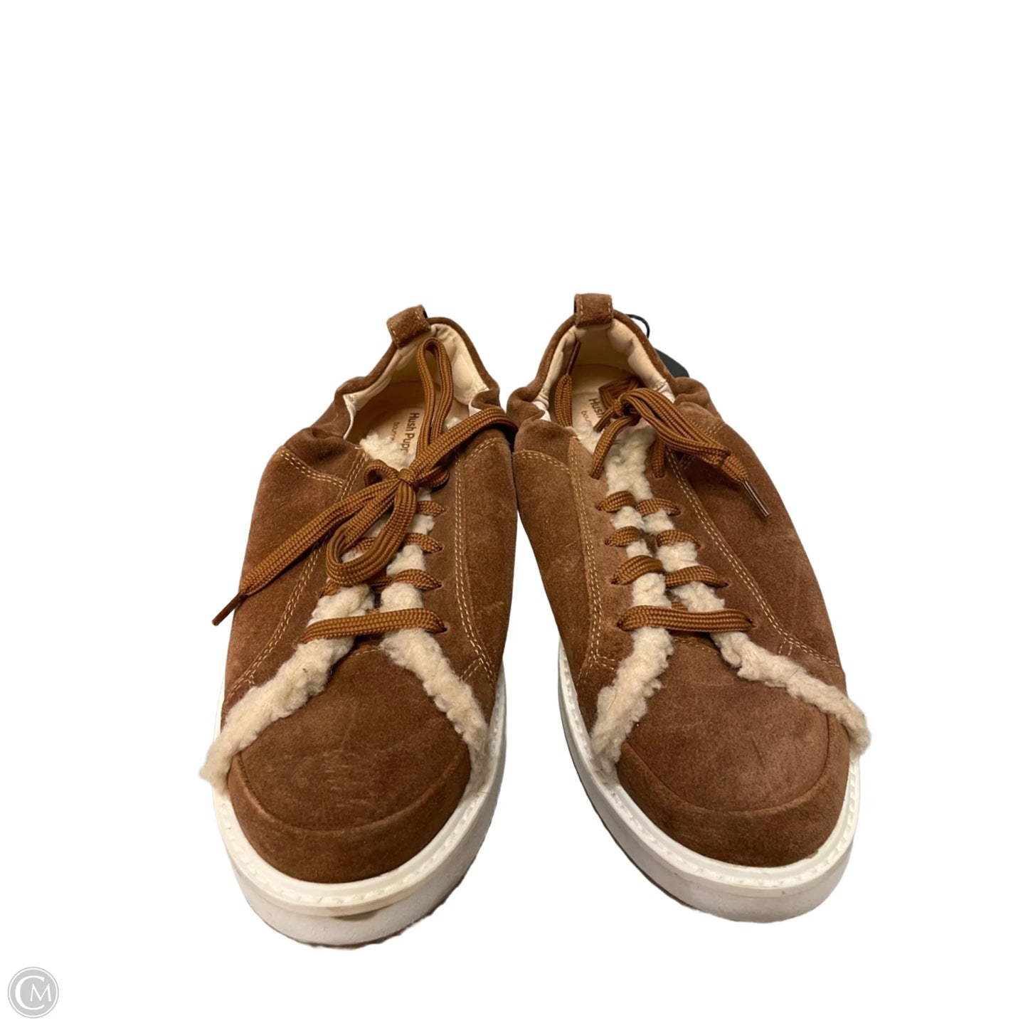 Shoes Sneakers By Hush Puppies In Brown & White, Size: 8