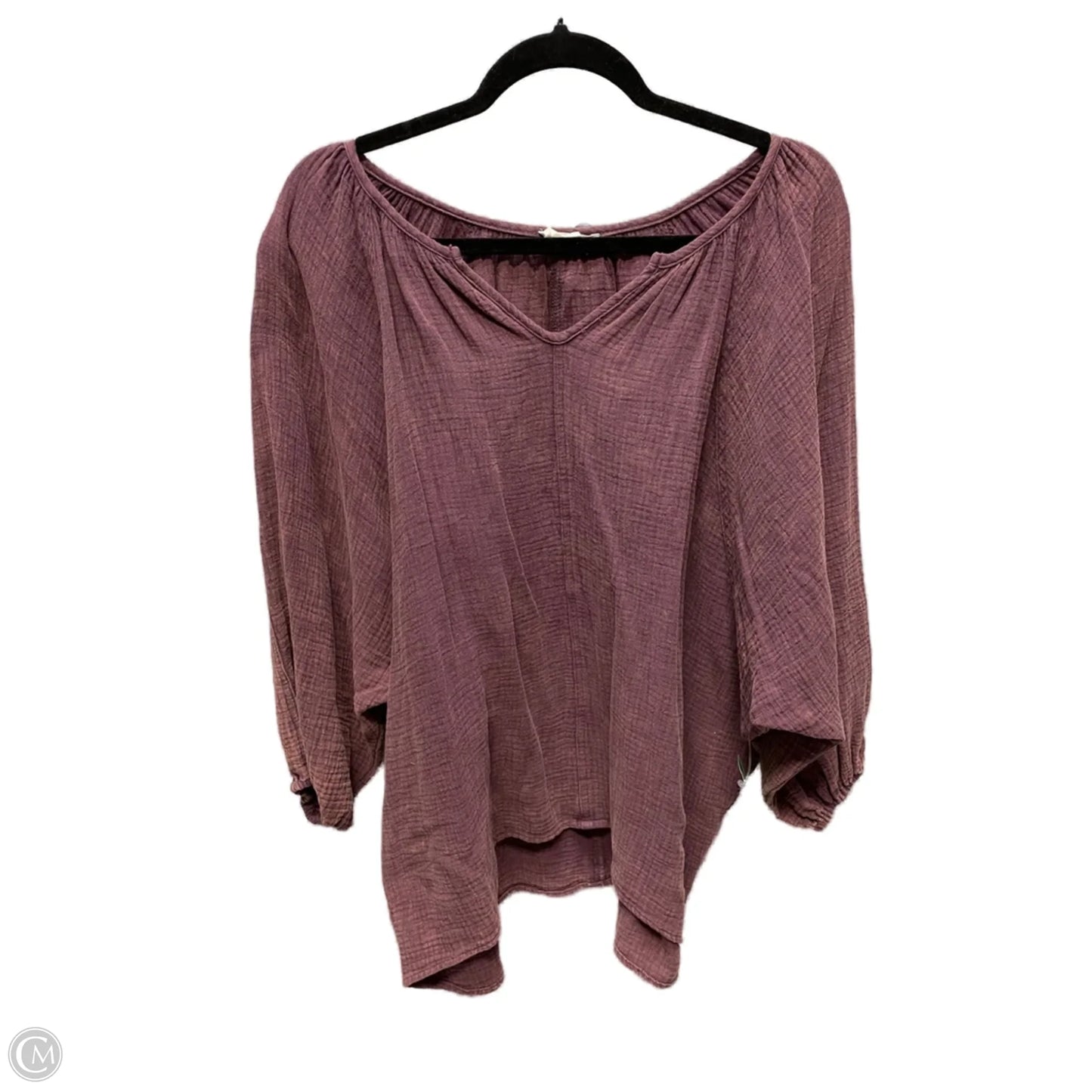 Top Long Sleeve By Easel In Maroon, Size: S