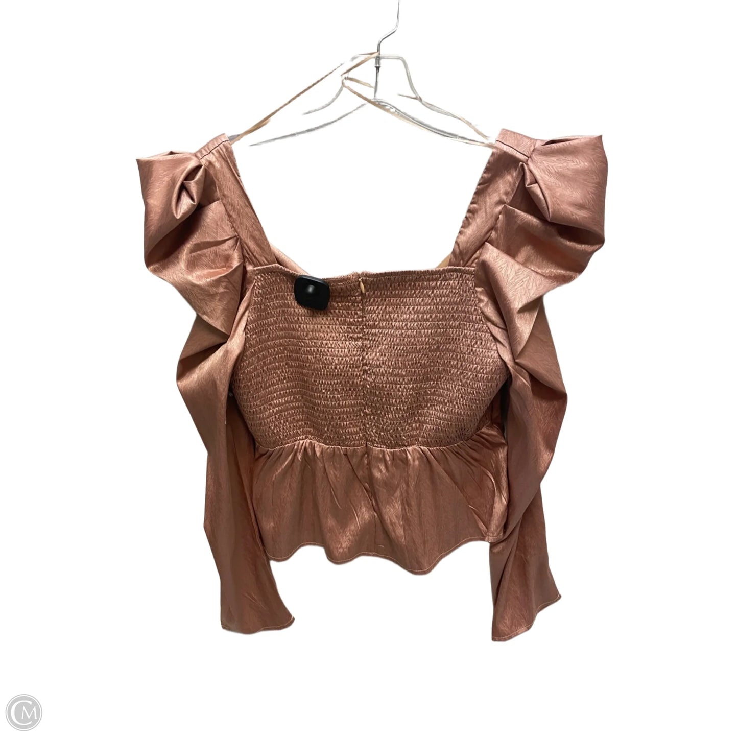 Blouse Long Sleeve By Tcec In Gold, Size: L