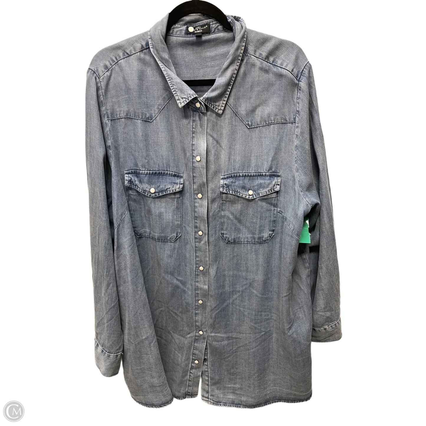 Top Long Sleeve By Velvet Heart In Blue Denim, Size: 2x