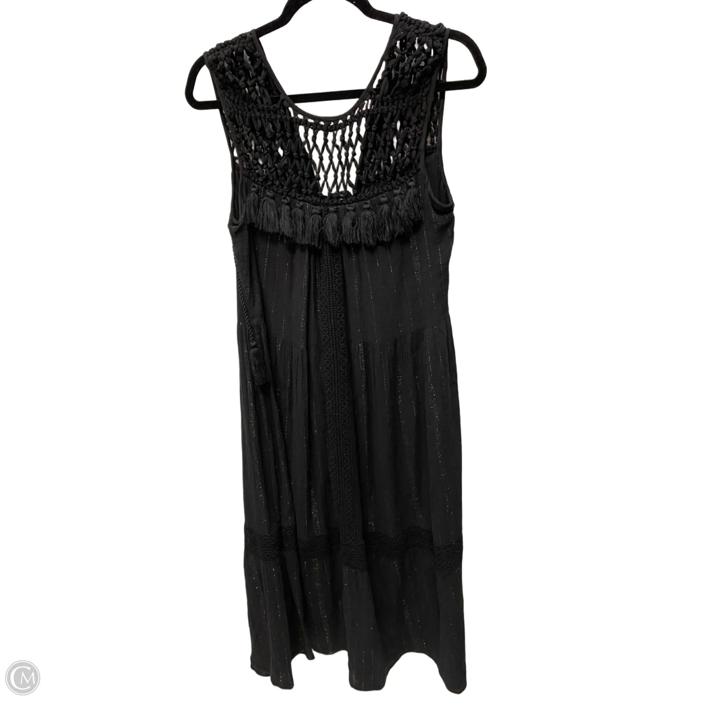 Dress Casual Maxi By Maeve In Black & Gold, Size: M