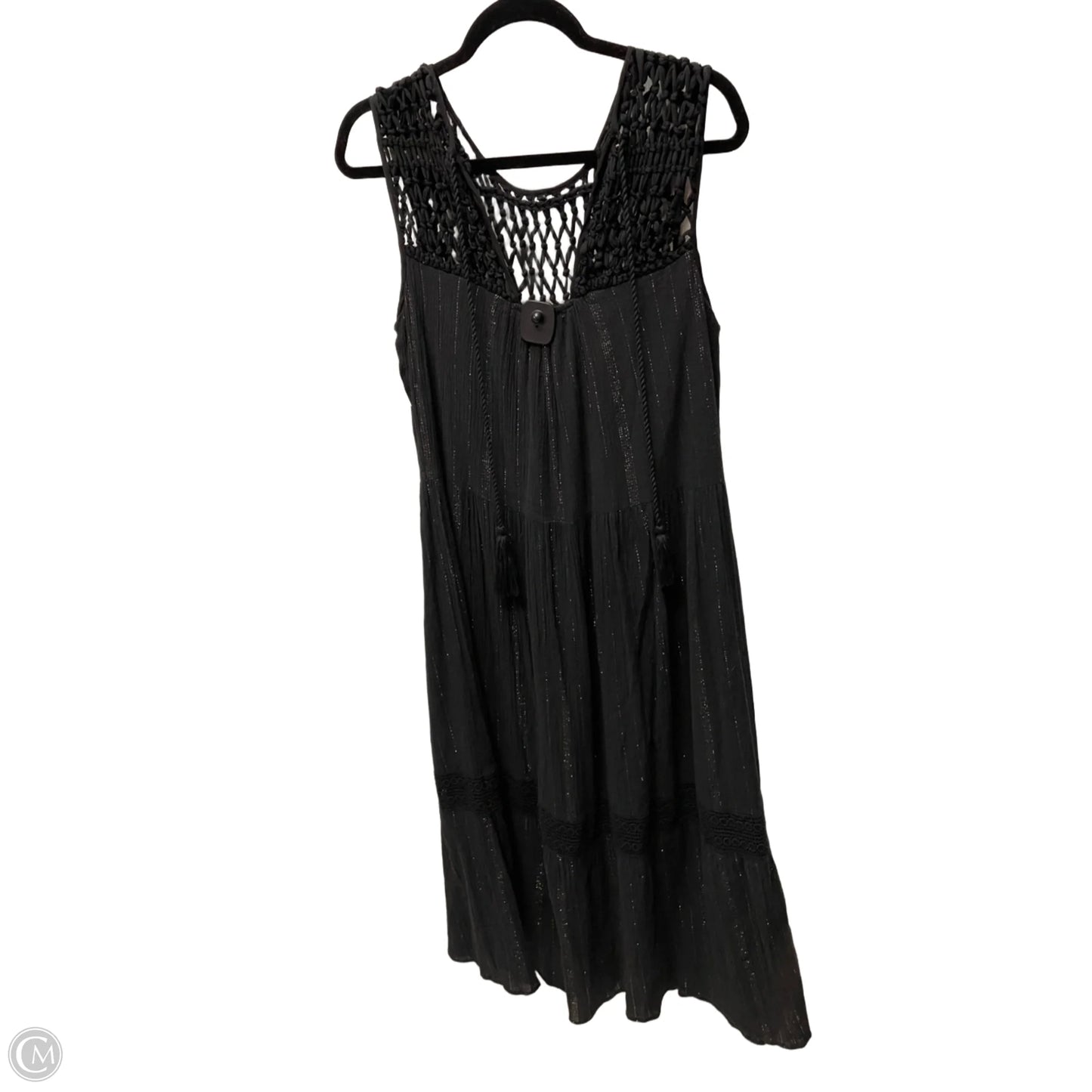 Dress Casual Maxi By Maeve In Black & Gold, Size: M