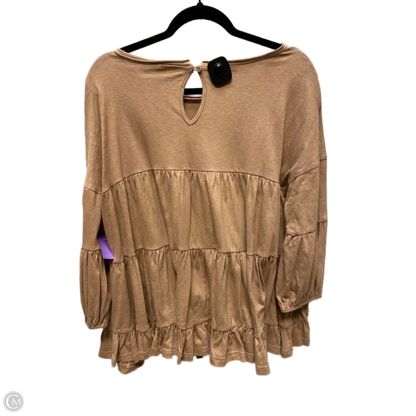 Top 3/4 Sleeve By Easel In Brown, Size: S