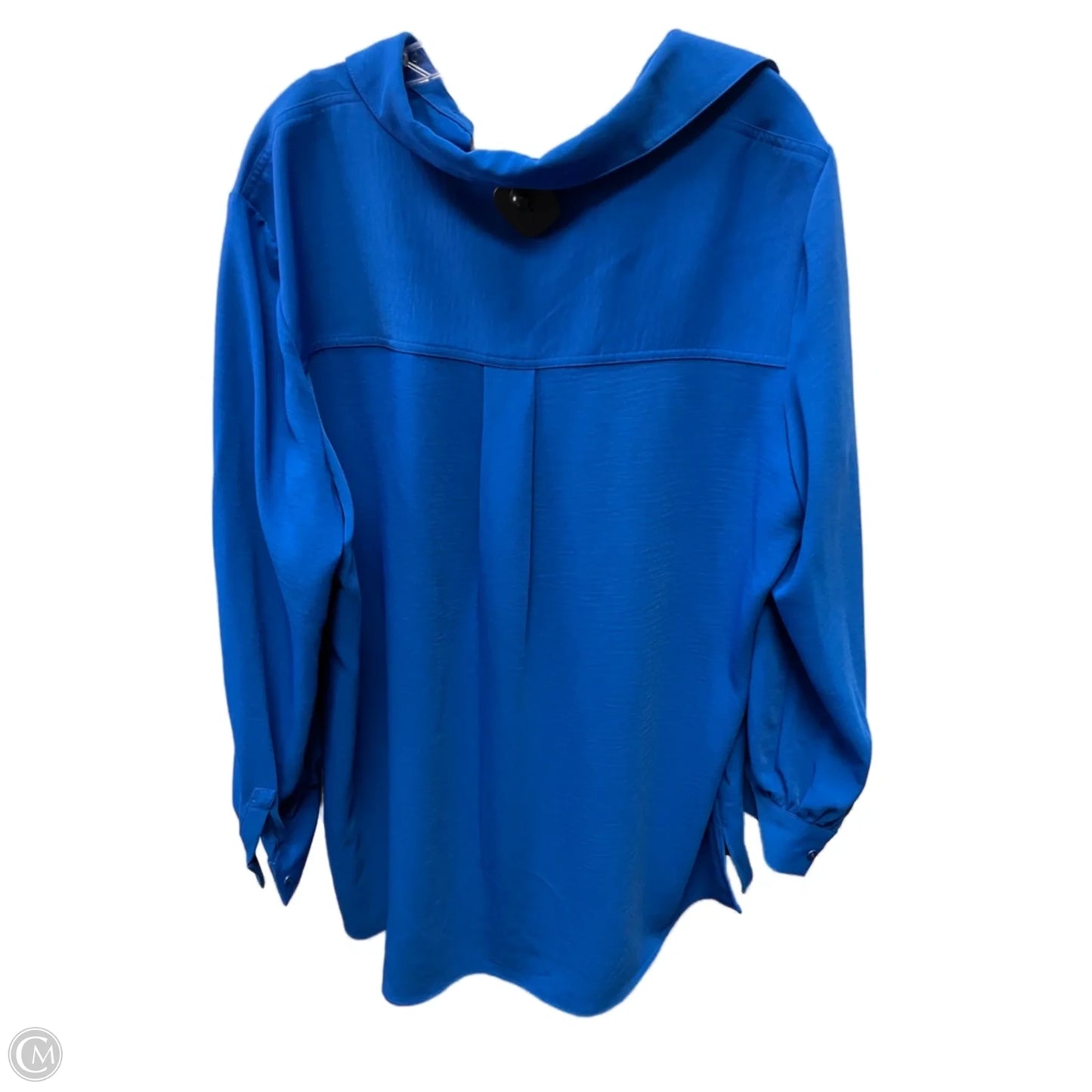 Blouse Long Sleeve By Investments In Blue, Size: 1x
