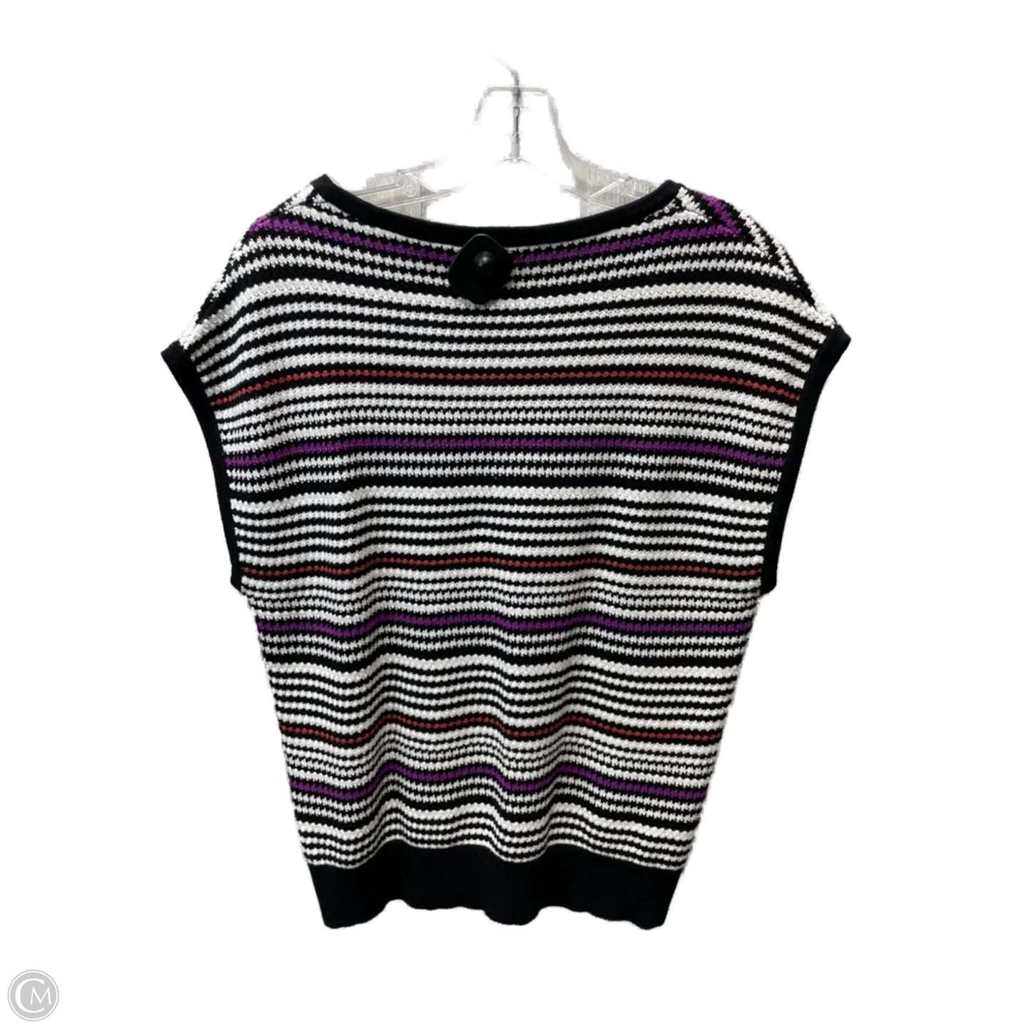Sweater Short Sleeve By Ann Taylor In Striped Pattern, Size: L