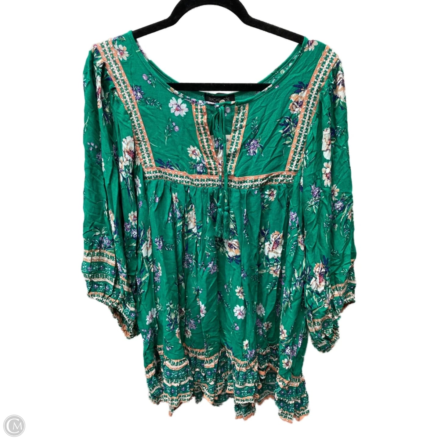 Top 3/4 Sleeve By Rachel Zoe In Floral Print, Size: 2x