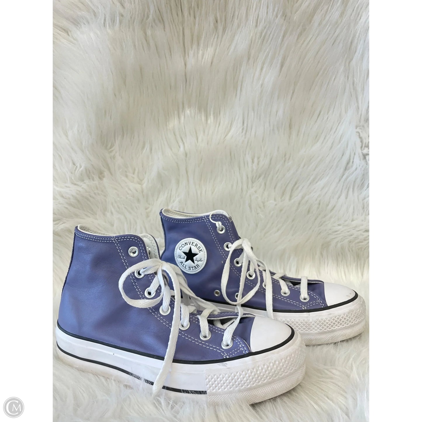 Shoes Sneakers Platform By Converse In Purple & White, Size: 8