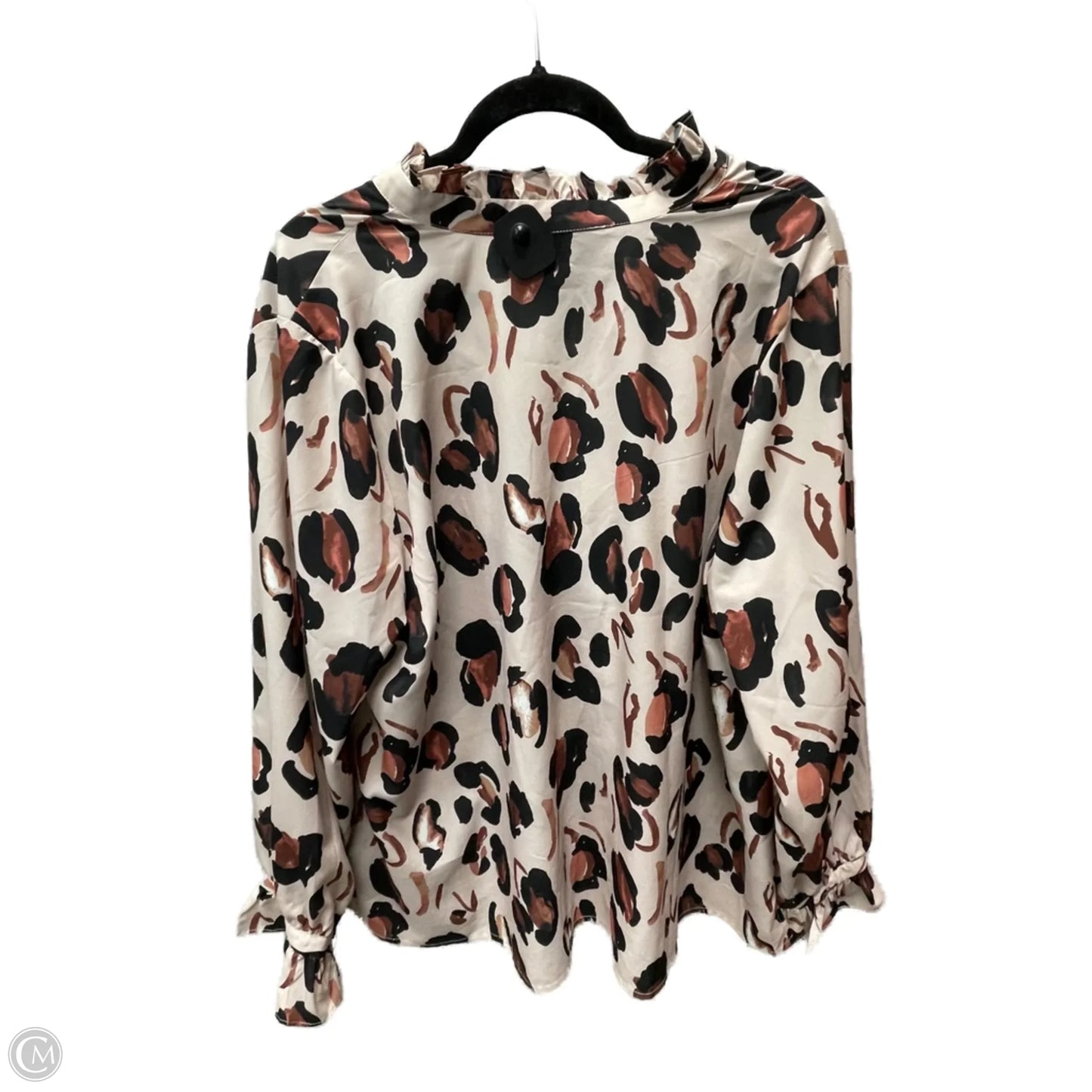 Blouse Long Sleeve By Eloquii In Leopard Print, Size: 2x