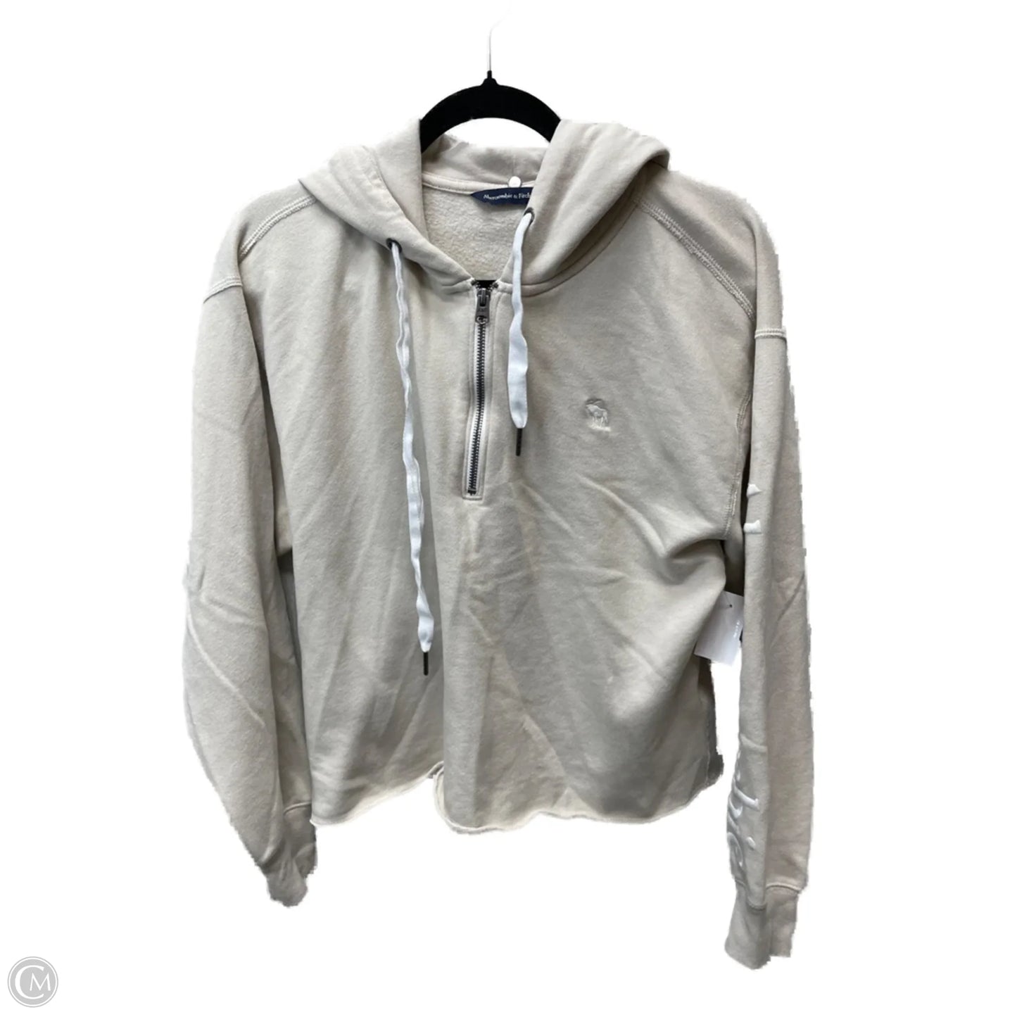 Sweatshirt Hoodie By Abercrombie And Fitch In Tan, Size: M