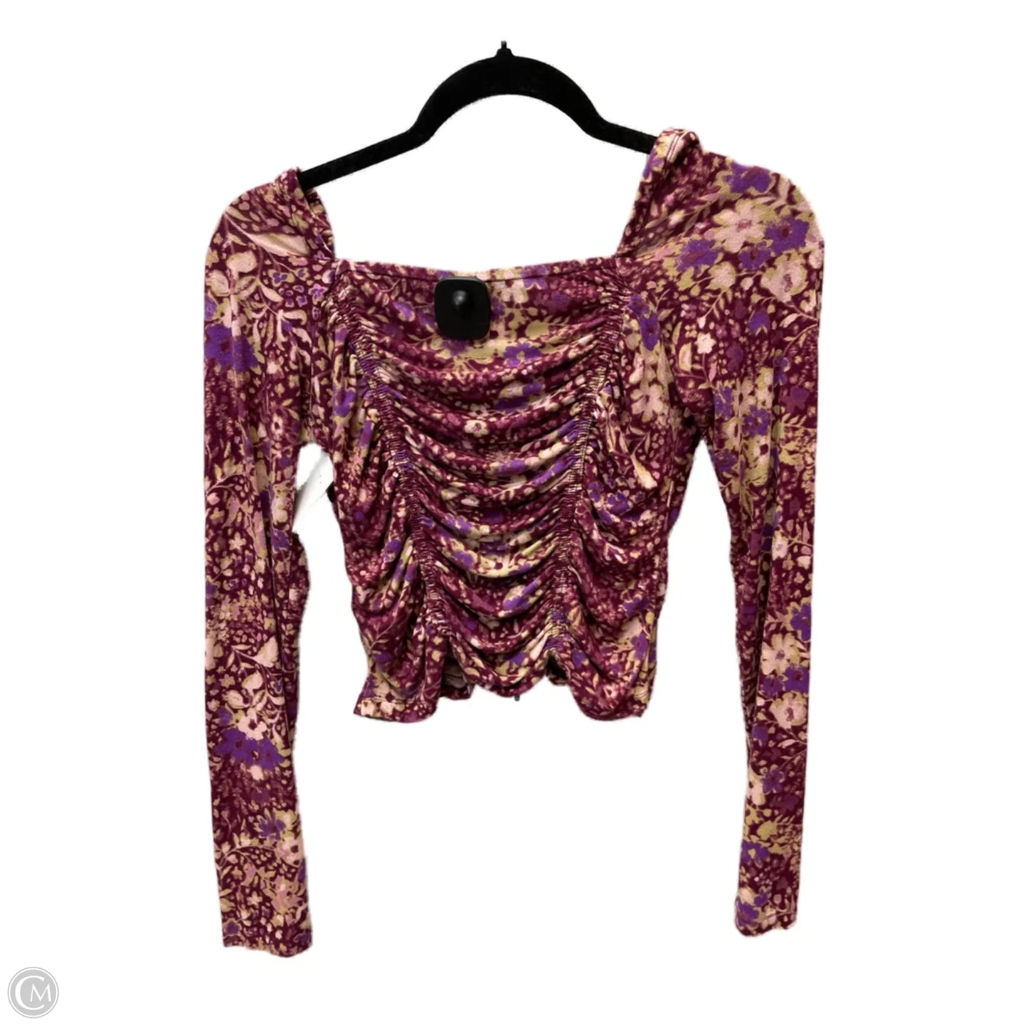 Top Long Sleeve By Free People In Purple & Tan, Size: M