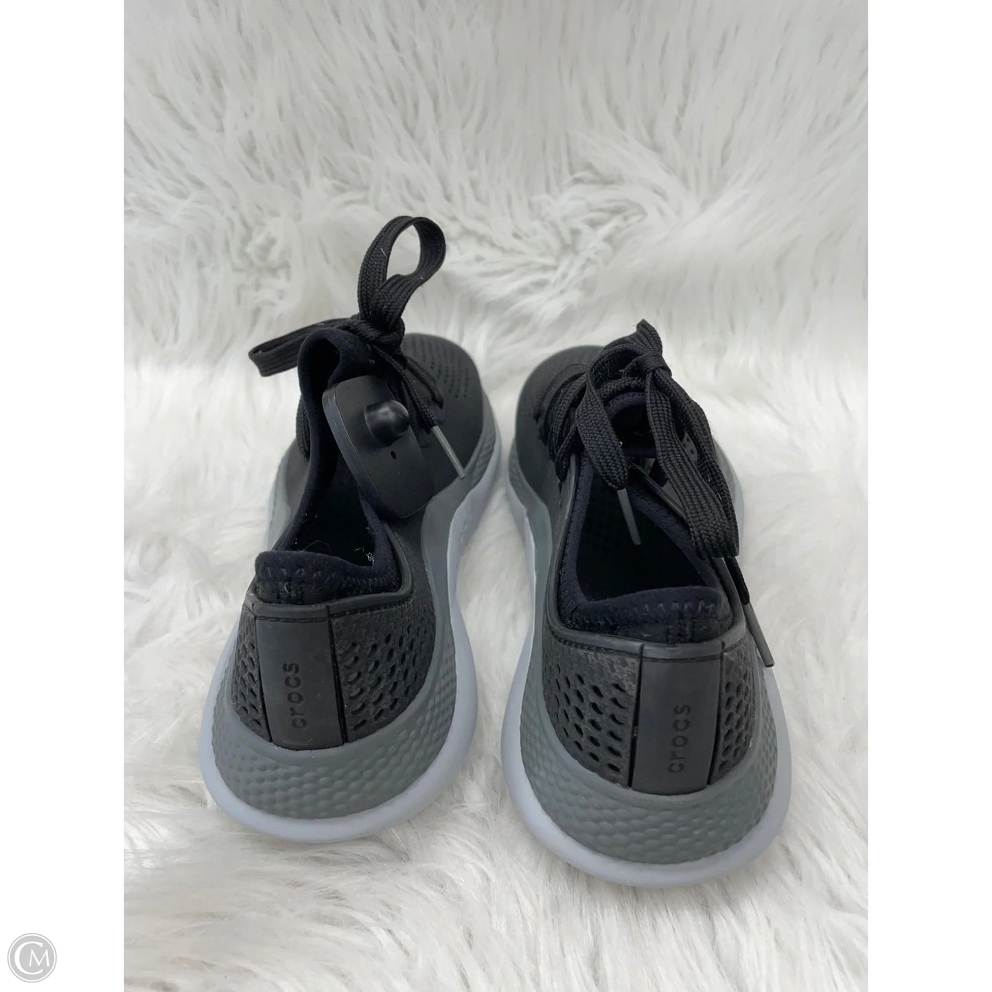 Shoes Sneakers By Crocs In Black & Grey, Size: 8
