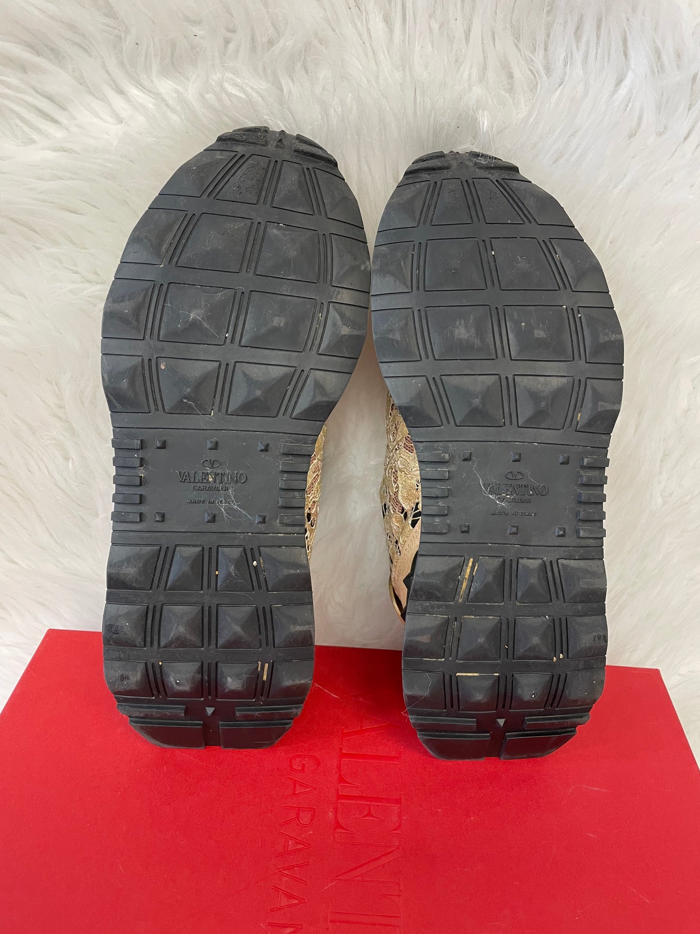 SHOES LUXURY DESIGNER by VALENTINO-GARAVANI In GOLD & TAN, Size: 8